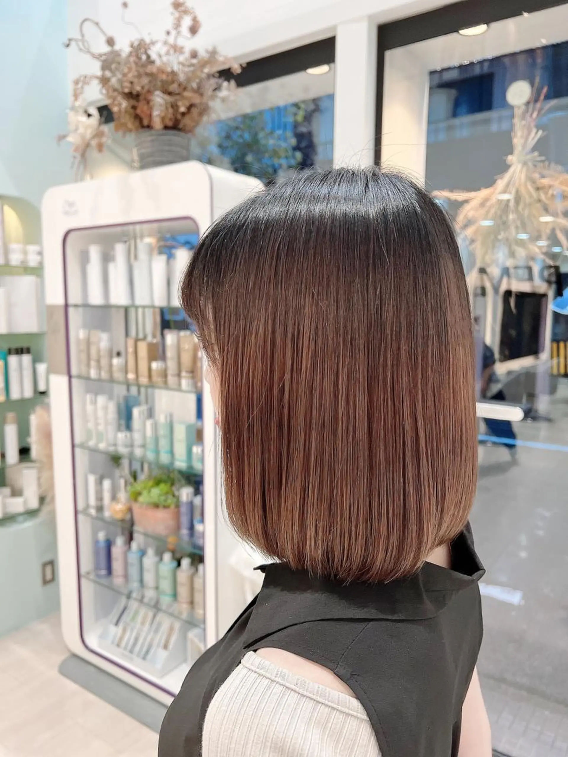 ミディアム カラー パーマ 縮毛矯正 堀井 凌平のヘアスタイル