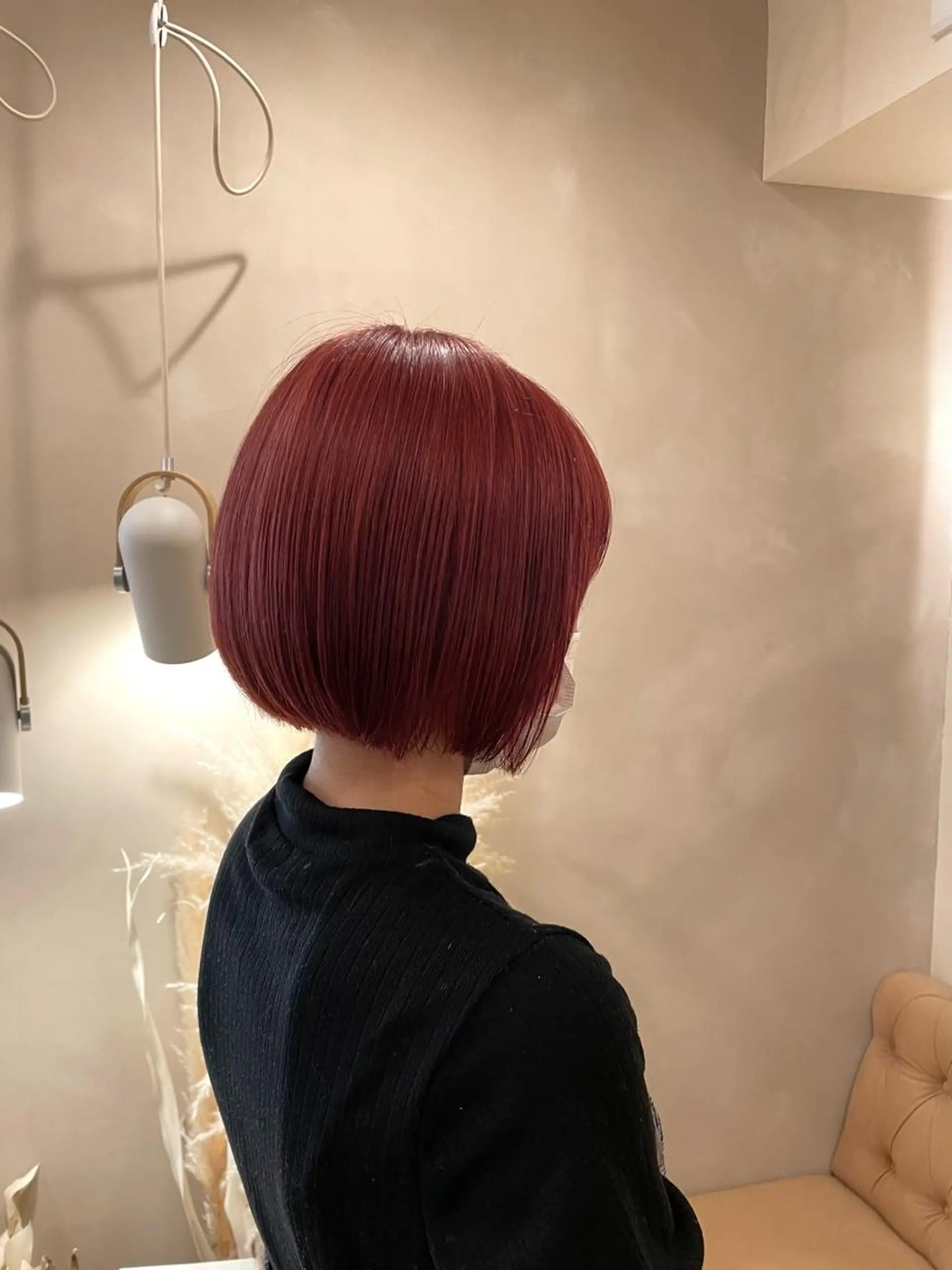 カラー シンバヒナノ/パーマ レイヤーカット/ボブのヘアスタイル