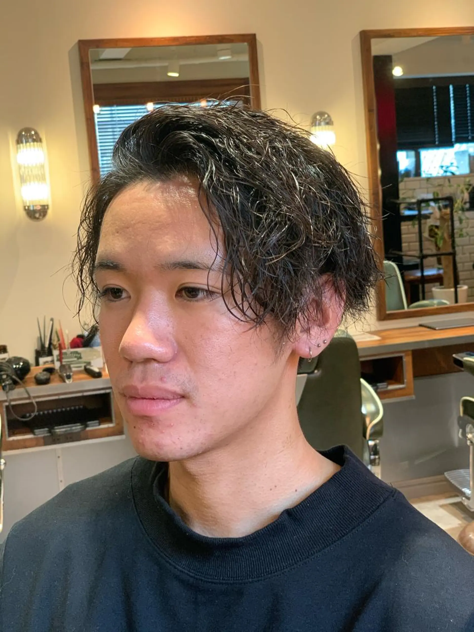 ショート パーマ メンズ カット パーマ トリートメント BINGO HAIR WORKS 【ビンゴヘアワークス】所属・🎱メンズフェード 特化HYOGA🎱のヘアスタイル