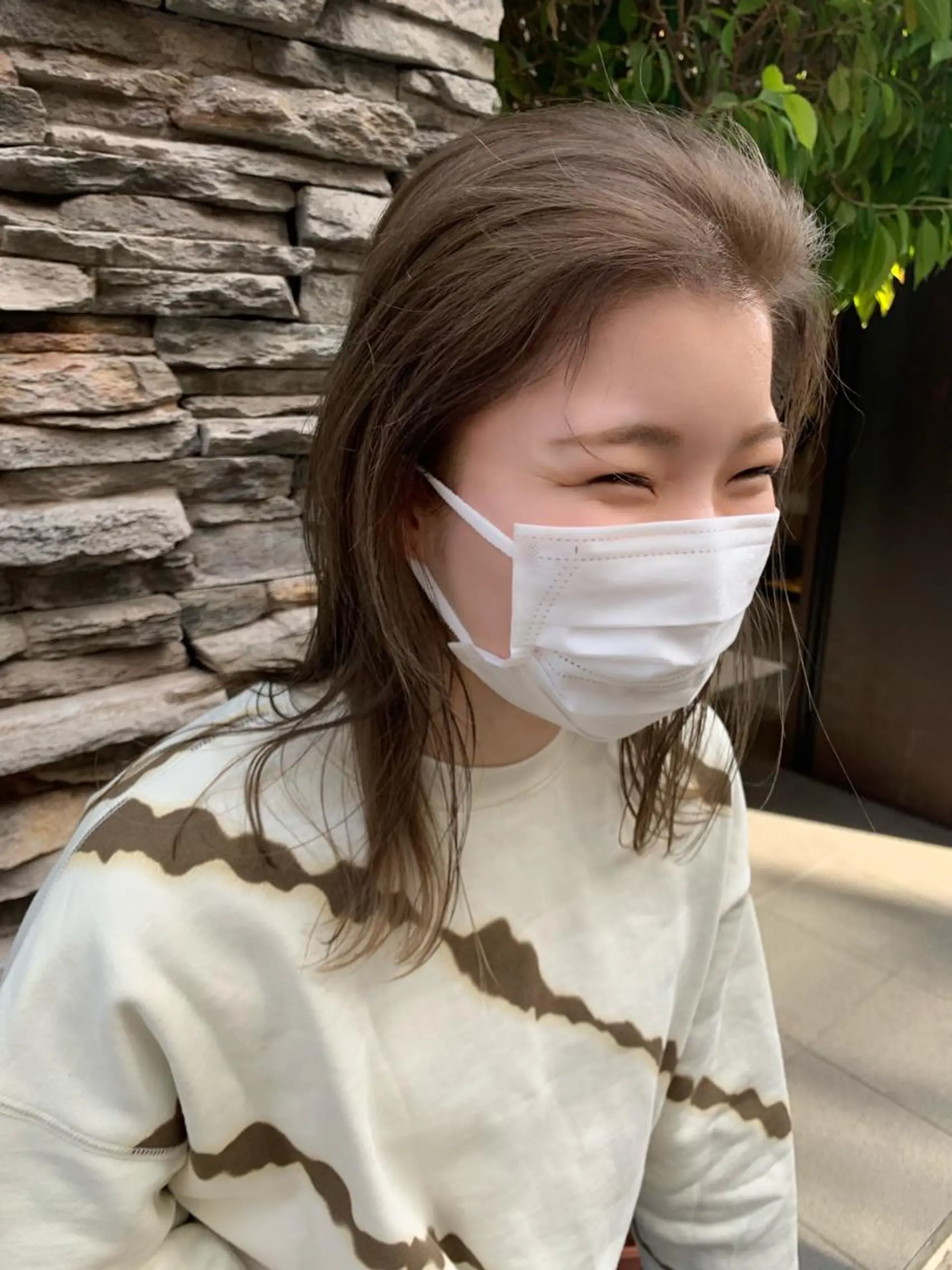 ミディアム カラー ベージュカラー ブリーチ ヘアカラー トリートメント パーマ/ボブ/ 神戸/豊浦翔太のヘアスタイル