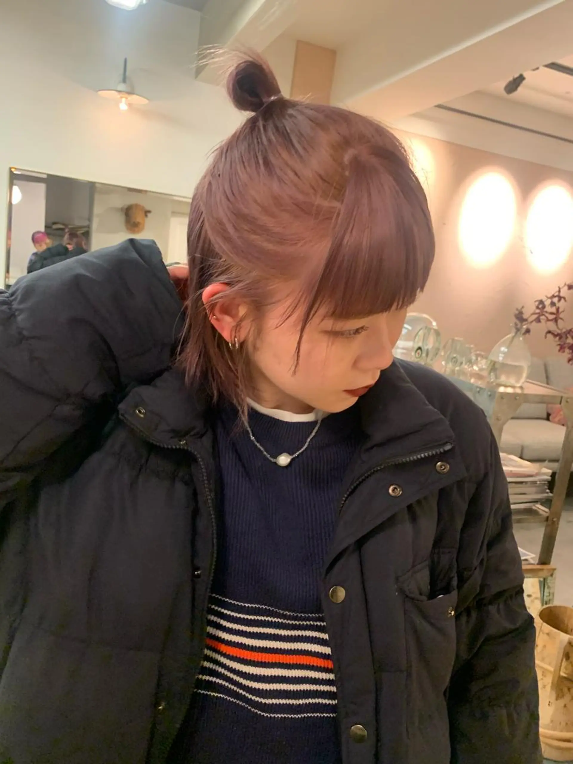 ミディアム カラー ミディアムパーマ バレイヤージュ ブリーチ ケアブリーチ デザインカラー カット ヘアカラー トリートメント スパイラルパーマ 🌐hina⭐️のヘアスタイル