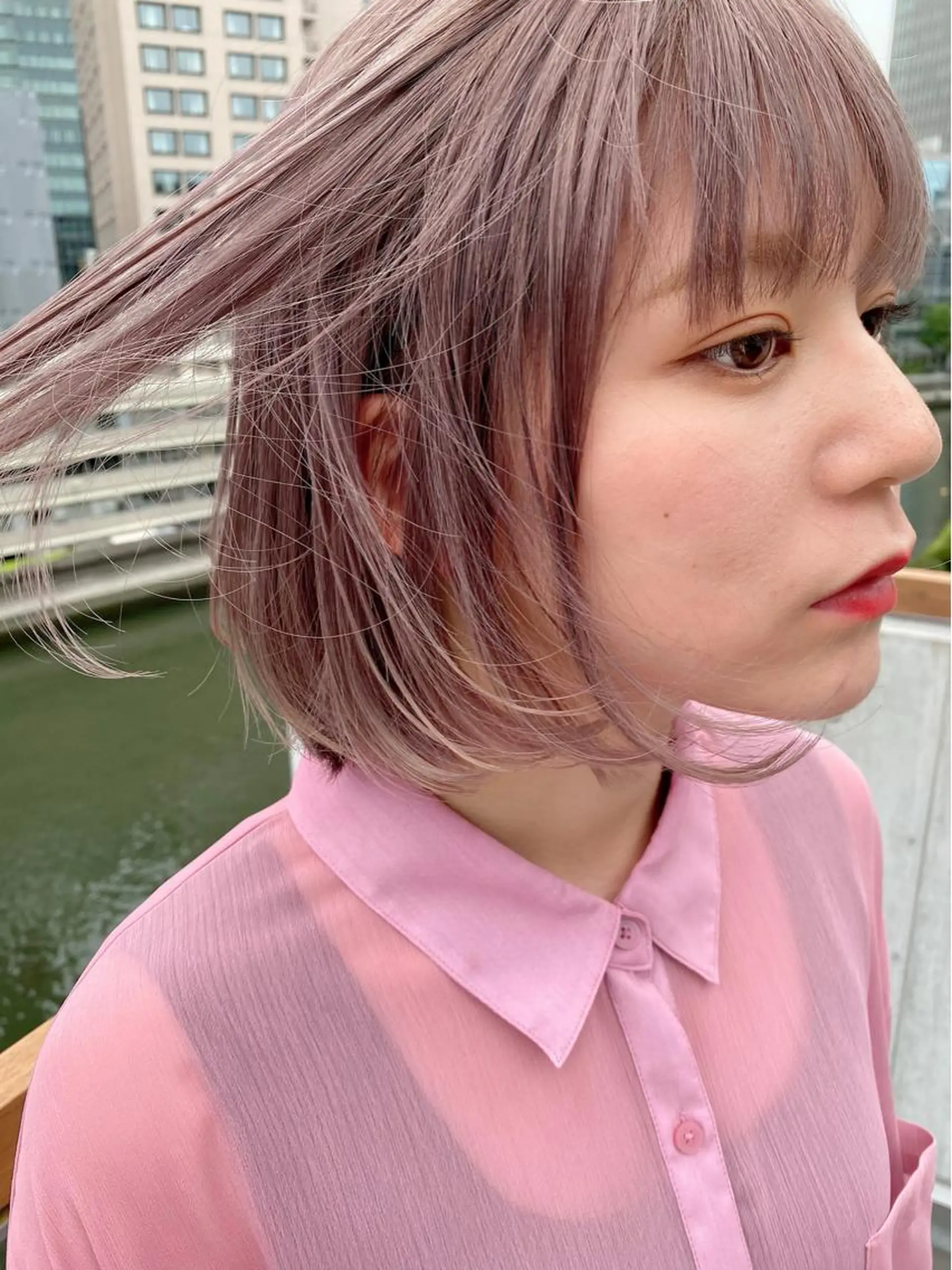 ミディアム カラー 似合わせカット レイヤー/ボブのヘアスタイル