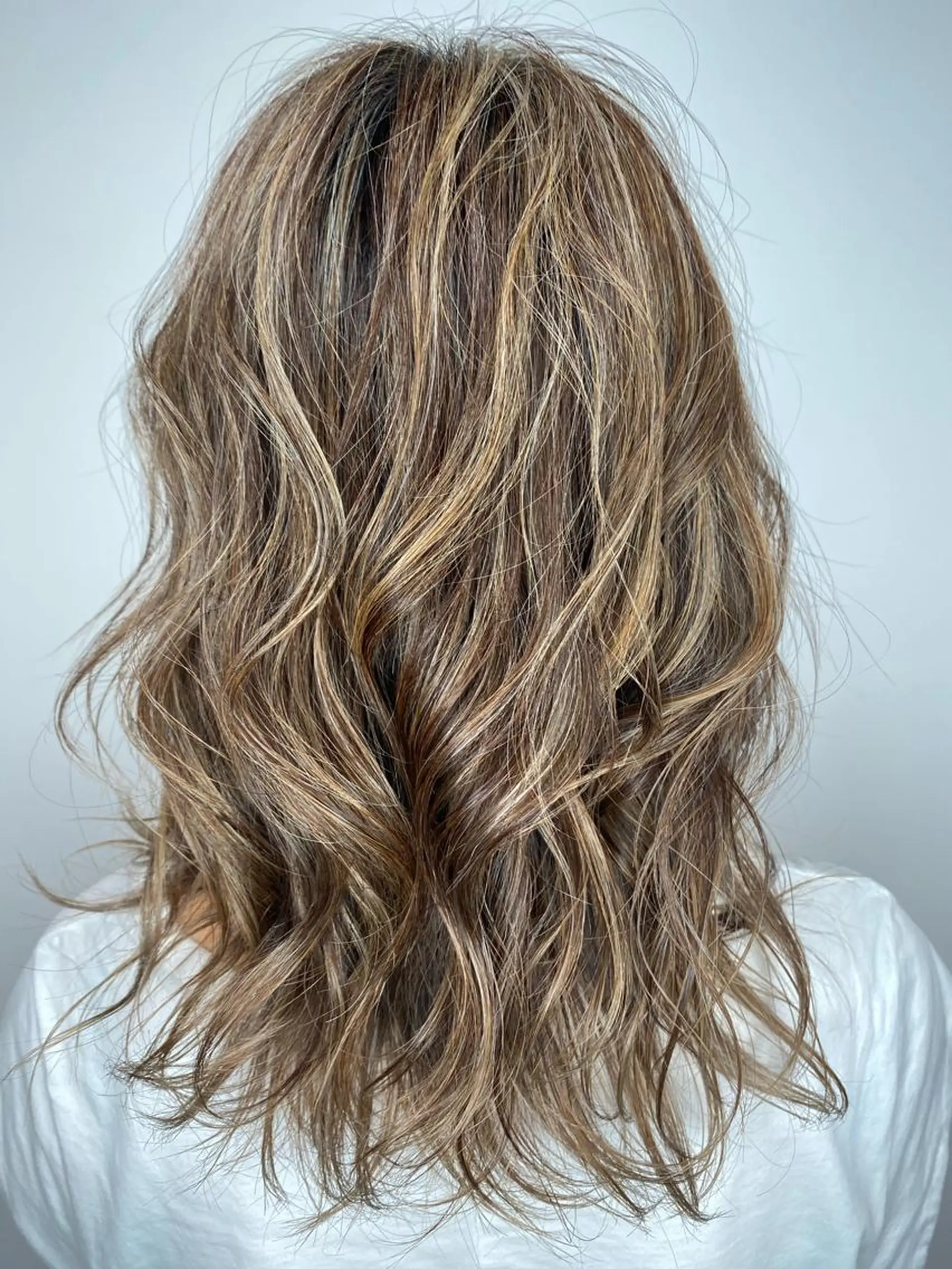 ミディアム カラー ハイライトカラー ハイライト MONIQA原宿所属・デザインカラーウルフ 宙也のヘアスタイル