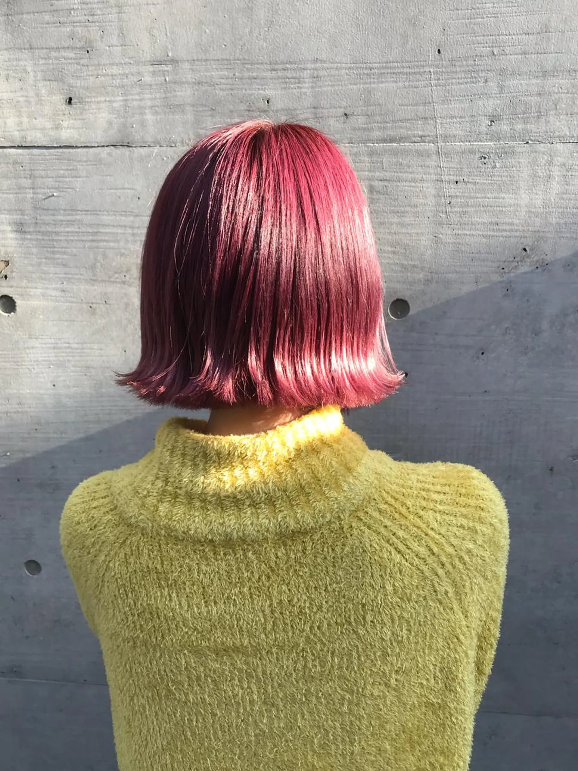 ショート カラー 切りっぱなしボブ ピンクカラー レッドカラー ボブ ていねい技術No.1 🌈諏訪 健太のヘアスタイル