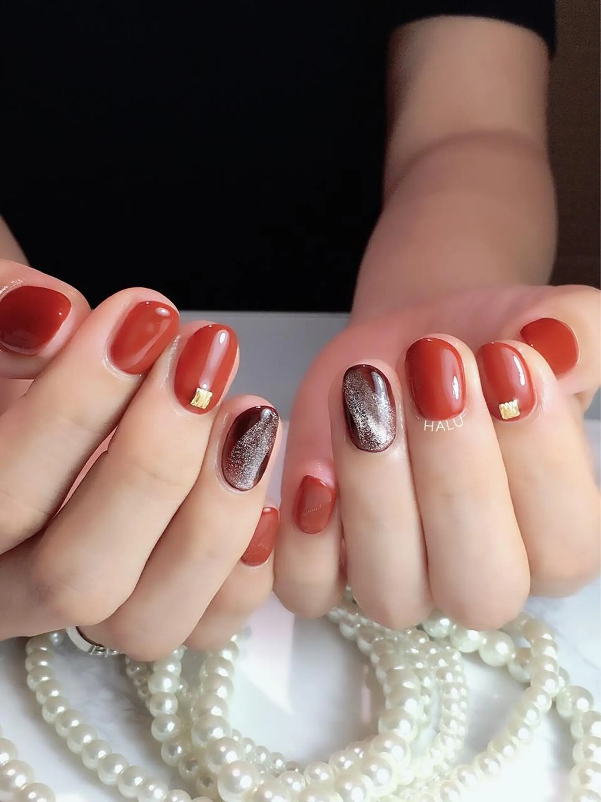 ネイル ブラウン ニュアンスネイル HALU ハルのネイルデザイン