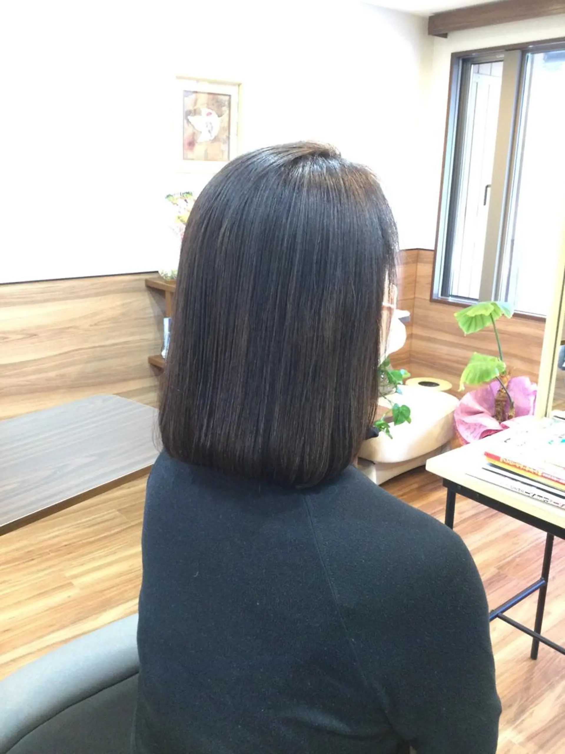 ミディアム カラー パーマ 髪質改善 縮毛矯正 トリートメント Annon プライベートサロンのヘアスタイル