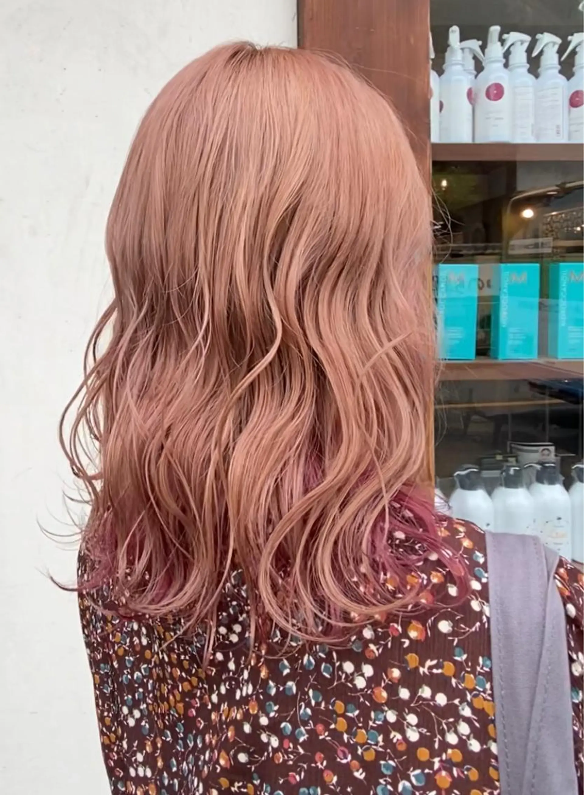 ミディアム カラー ベージュカラー ブリーチ ピンクカラー ピンクベージュ ekolu北梅田店所属・梅田中崎町髪質改善 /オキヒロト/エコルのヘアスタイル