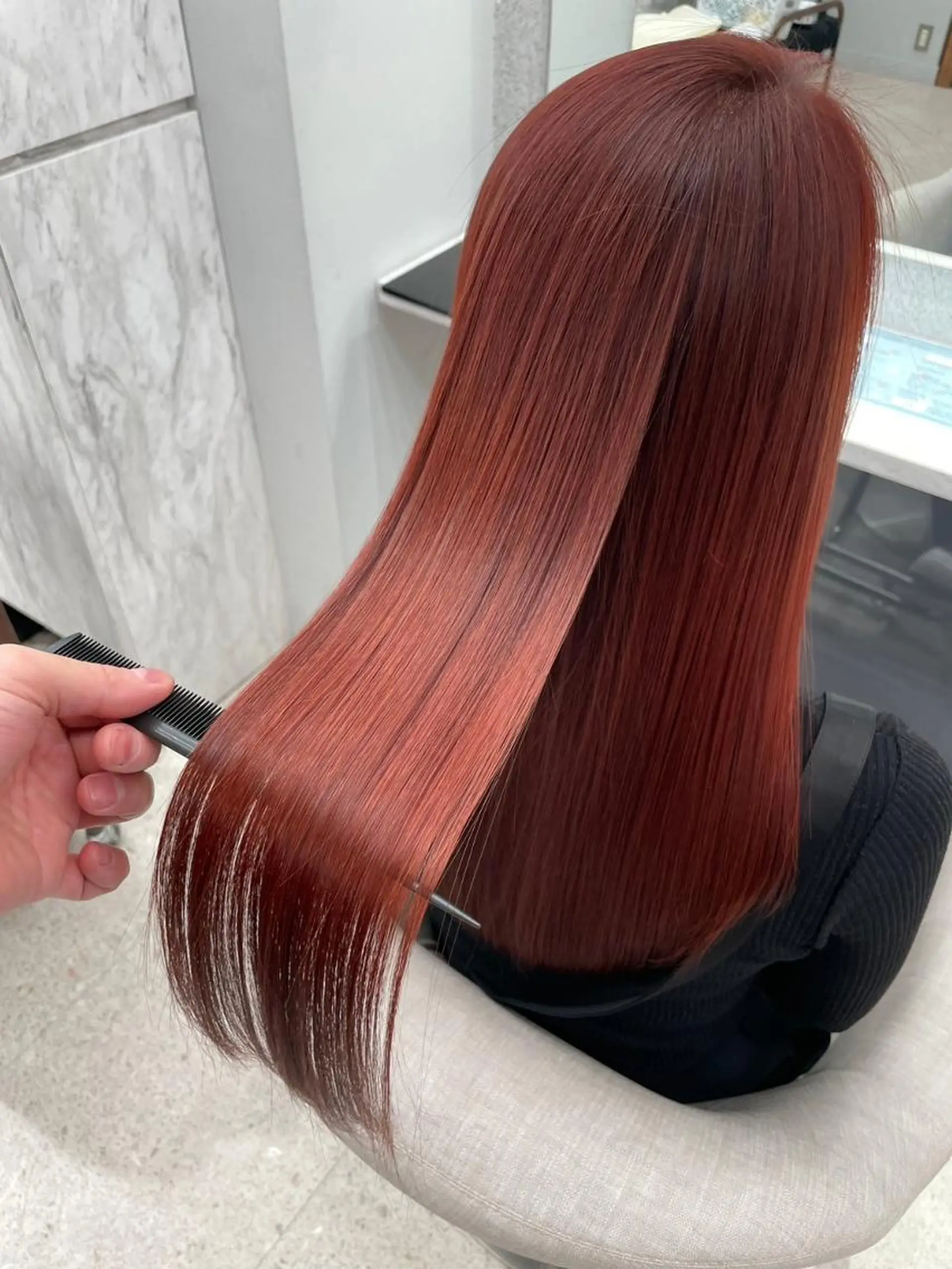 ロング 髪質改善 ヨシンモリ ムルギョル巻き 韓国風ヘア トリートメント 大槻 優貴のヘアスタイル