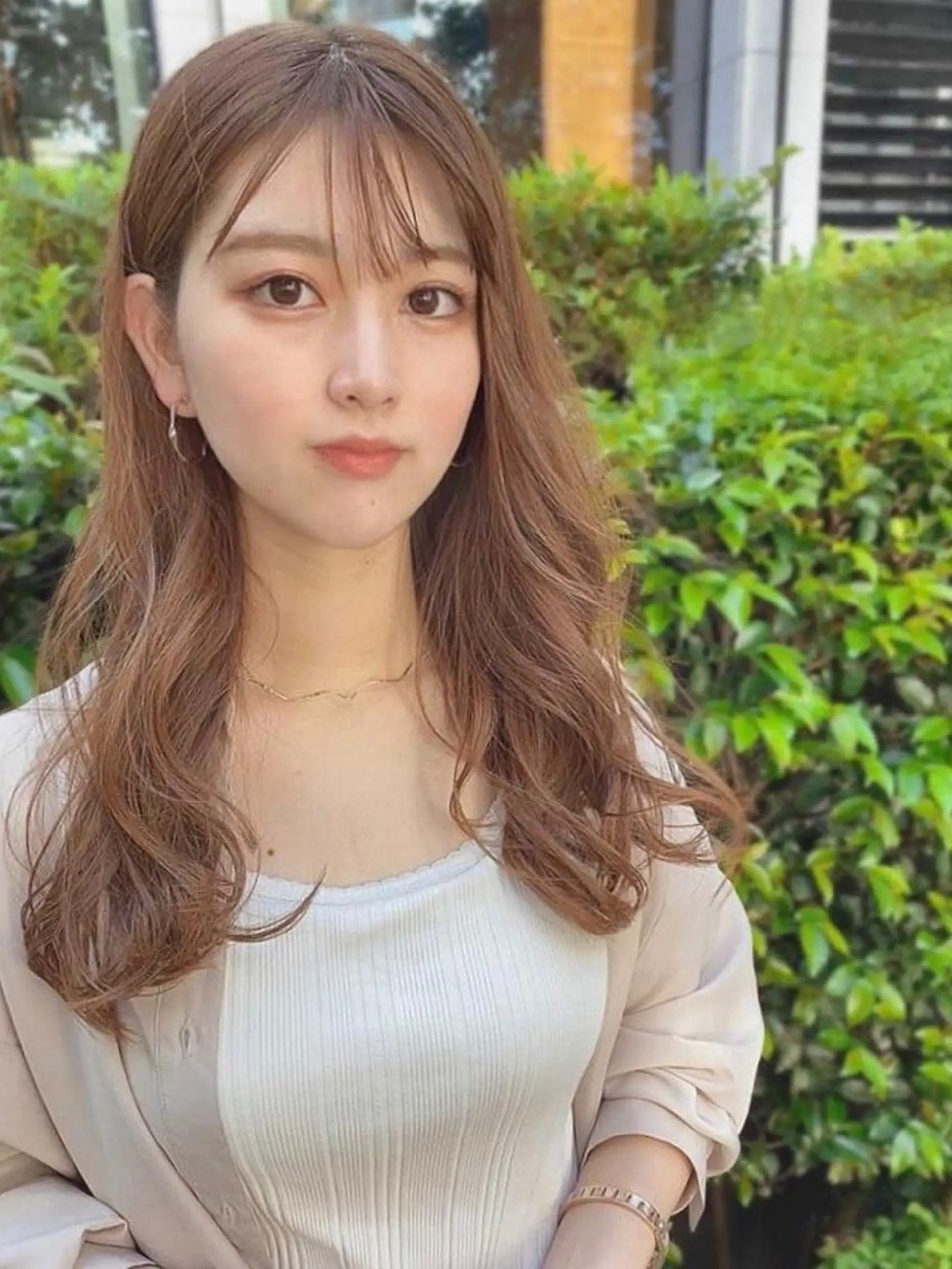 セミロング カラー パーマ ヘアアレンジ 【公式】amble luxe池袋東口🩷のヘアスタイル