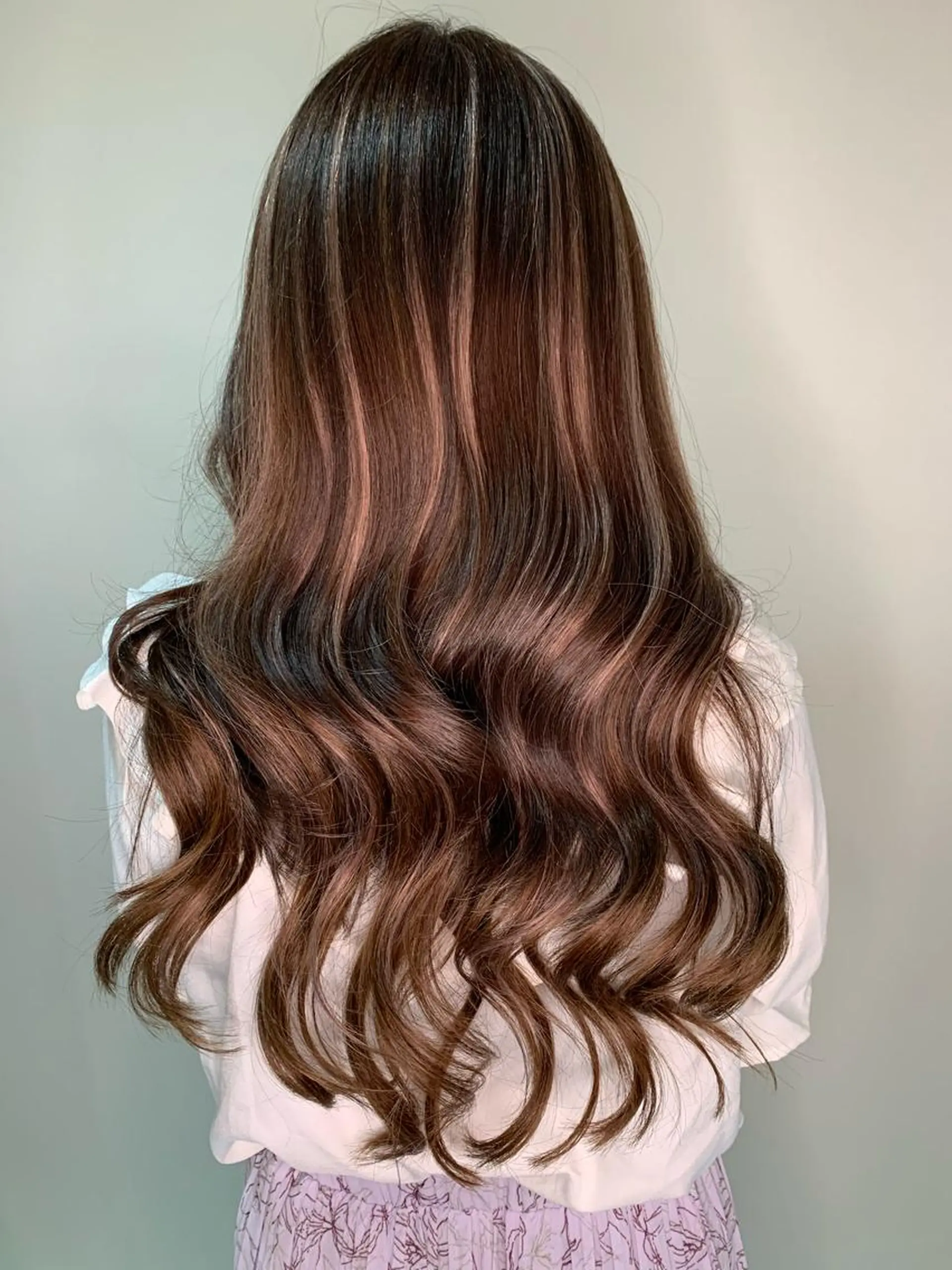 ロング カラー ヘアアレンジ バレイヤージュ エクステ レイヤーカット alpha. カラーエクステ下妻のヘアスタイル