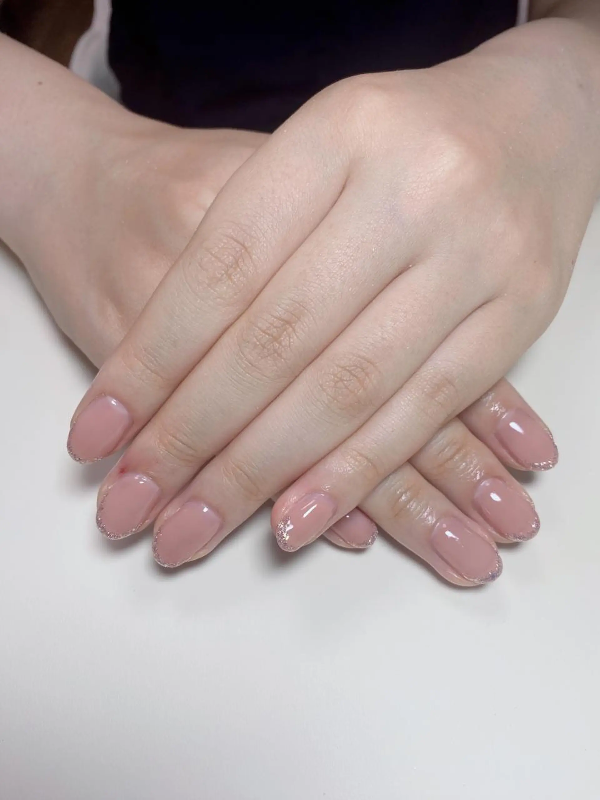 ネイル フレンチネイル ラメ(グリッター) オフィスネイル シンプルネイル ハンドネイル Nail Salon K 🧸美爪育成のネイルデザイン