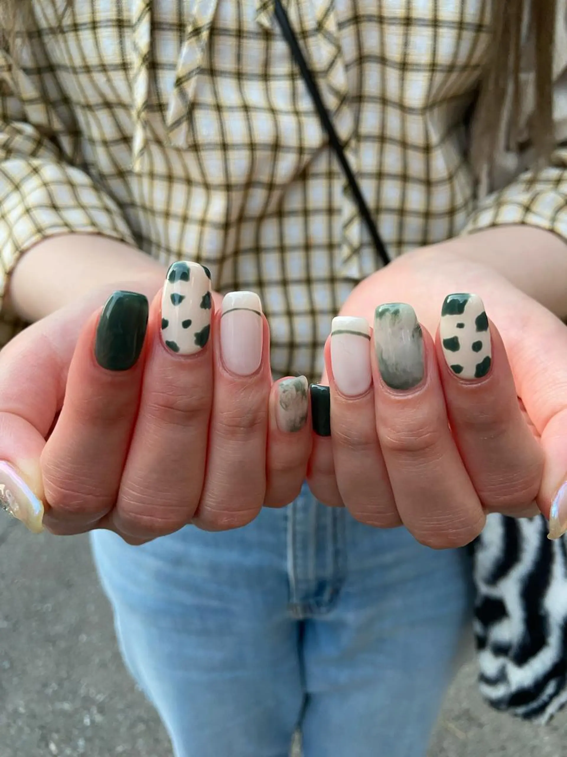 ネイル クリアネイル グリーン マグネットネイル シルバー . unffのネイルデザイン