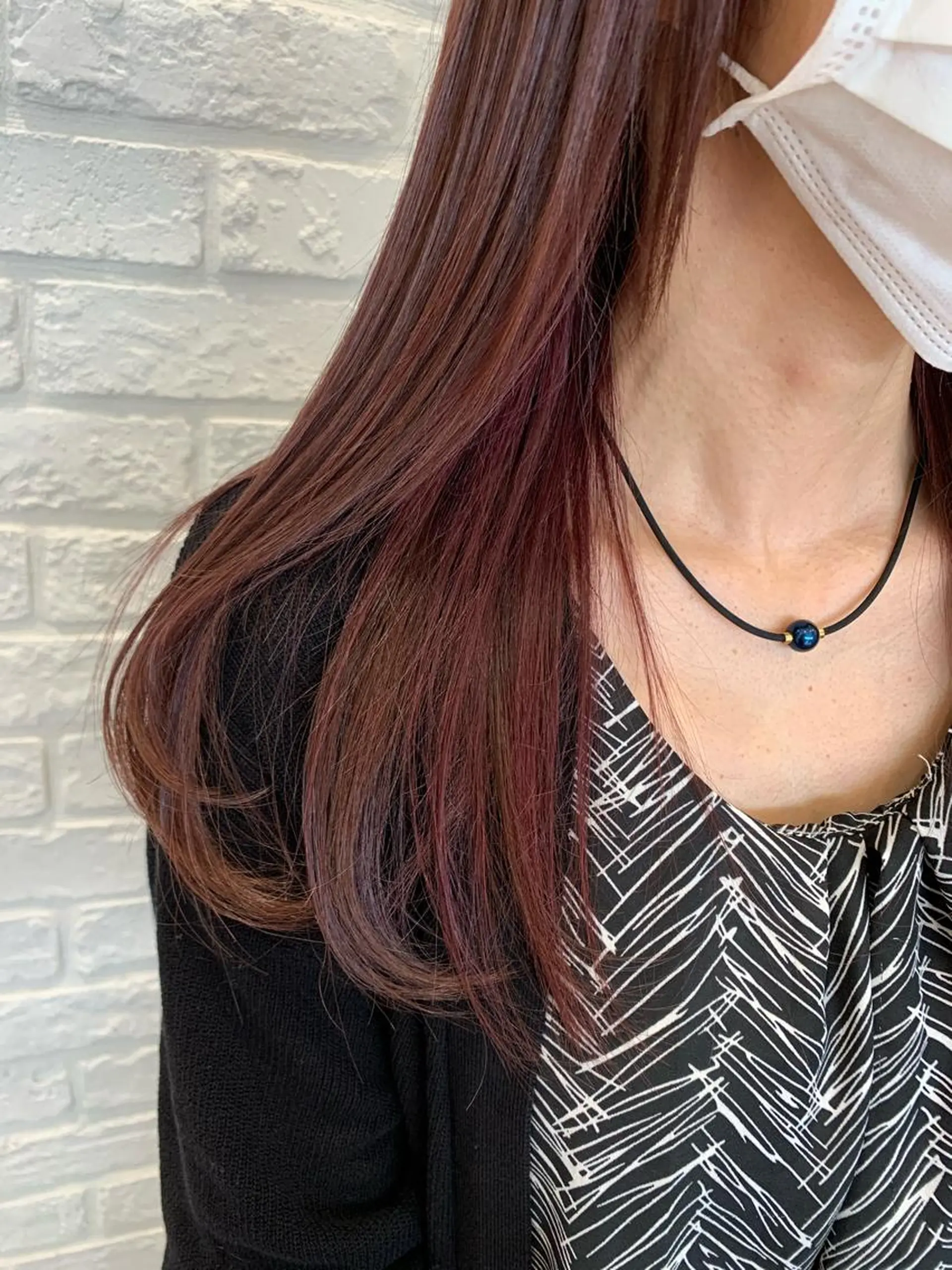 ロング カラー ブラウンカラー ピンクカラー レッドカラー レッドブラウン Mingo所属・stylist N0Nのヘアスタイル