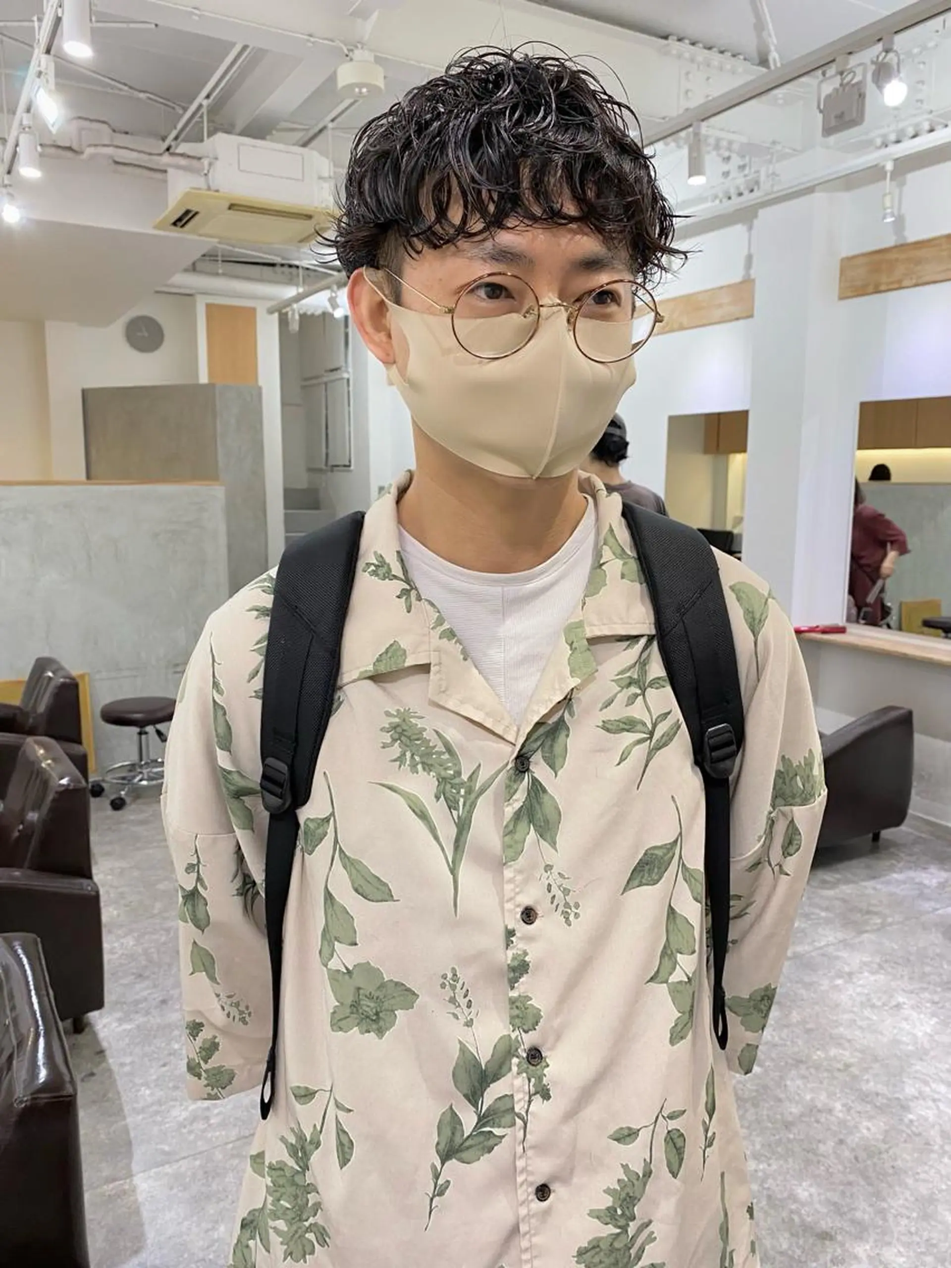 ショート パーマ メンズ メンズパーマ 森貴裕/ベージュ/ パーマ/オリーブのヘアスタイル