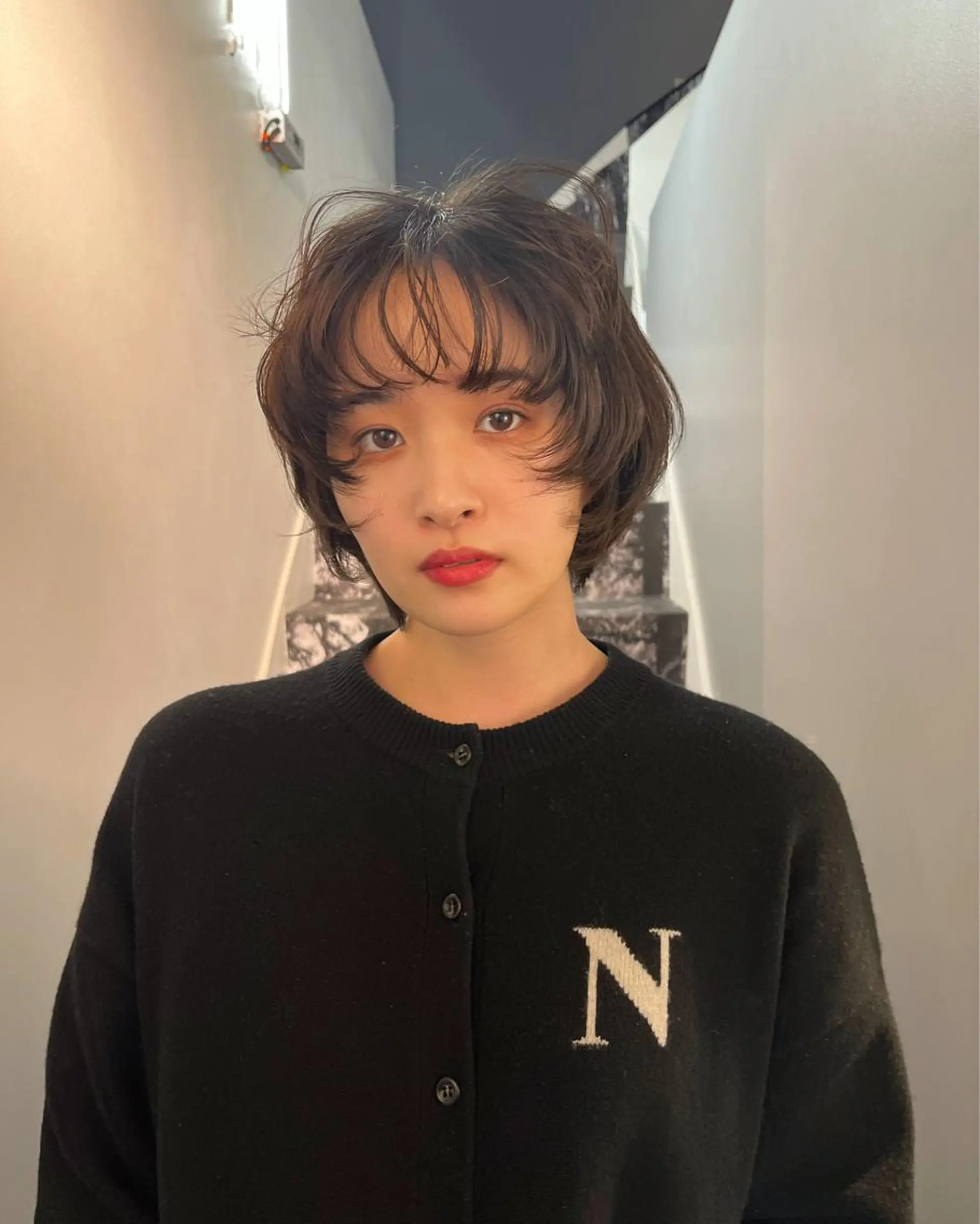 ショート カラー ヘアアレンジ メンズ キッズ 顔周りカット デザインカラー 原宿/キシタのヘアスタイル