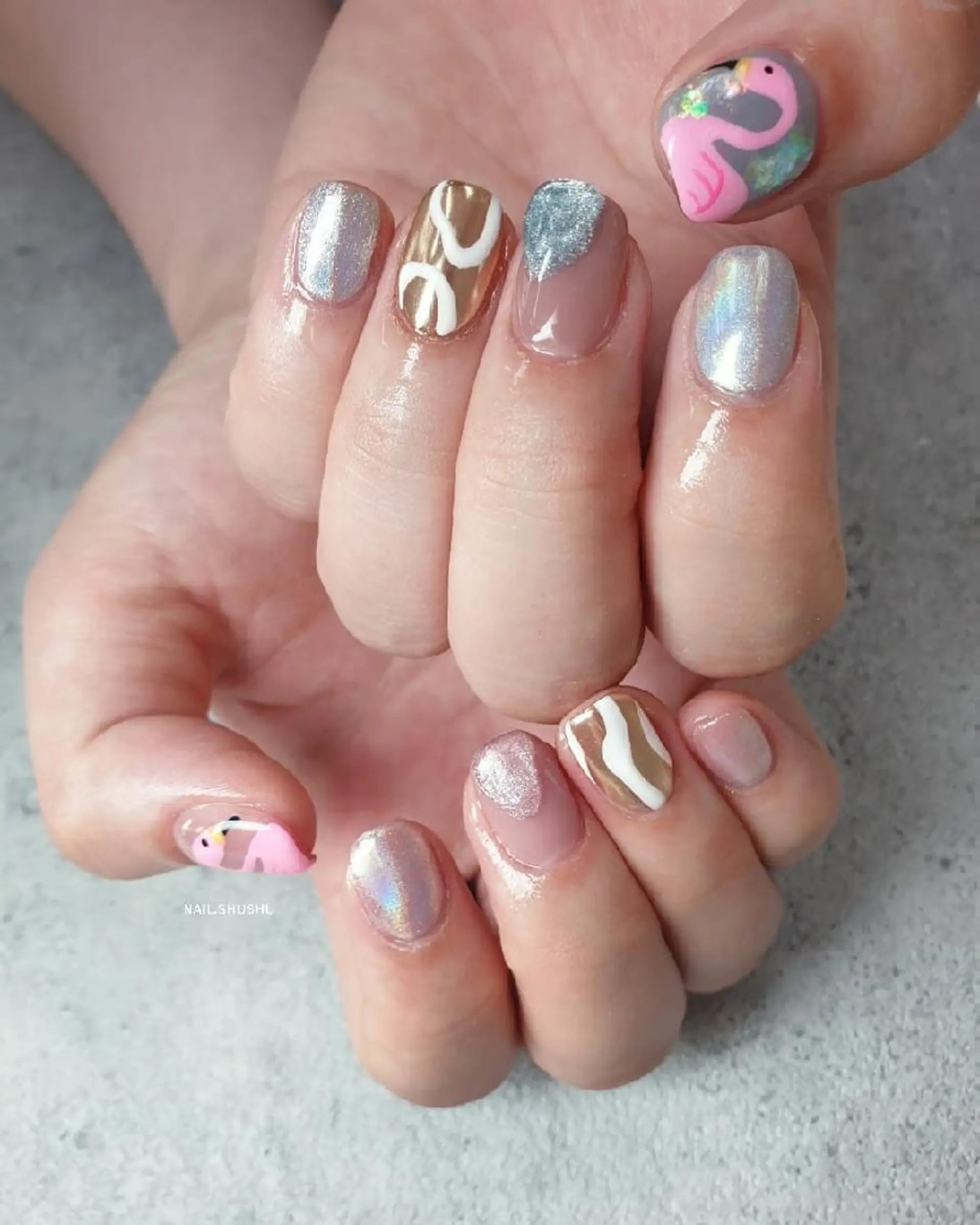 ネイル 韓国ネイル ニュアンスネイル シンプルネイル 夏ネイル 3dパーツ/流行り 👧shushu❤️のネイルデザイン