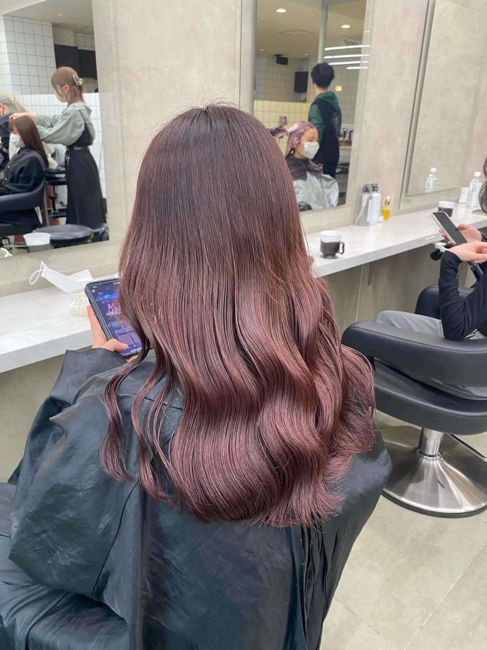 ミディアム カラー ヘアアレンジ キッズ ベージュカラー ピンクカラー ピンクベージュ TRUNAIL&EYE所属・TRU Shino🦋のマツエク・マツパデザイン