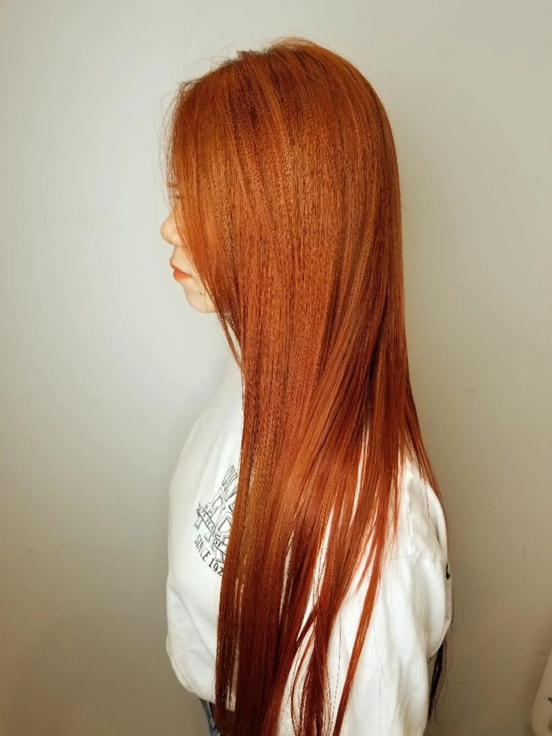 ロング カラー オレンジ シールエクステ♦️ レイヤー♦️福田晃大のヘアスタイル