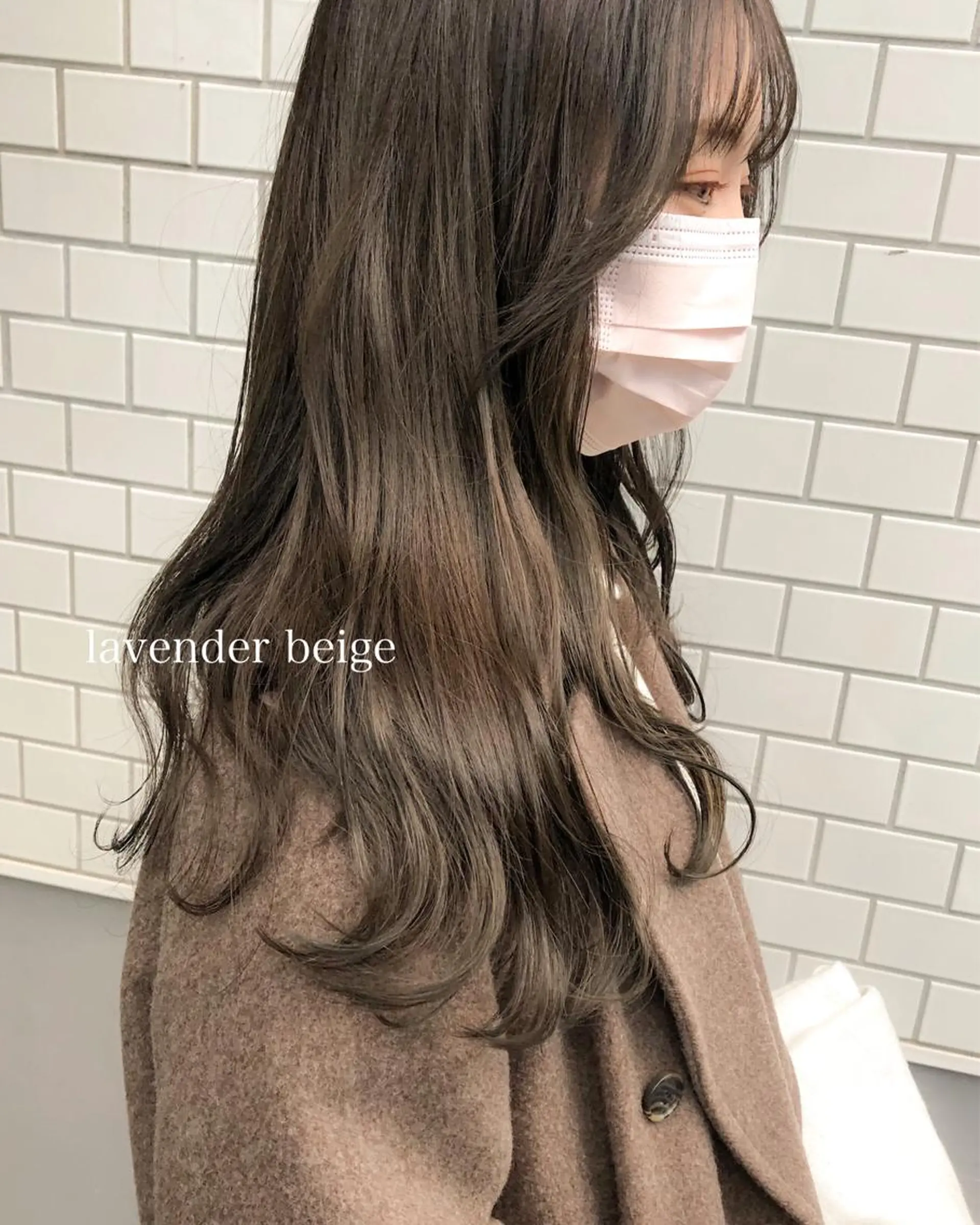 ロング カラー パーマ ベージュカラー ラベンダーカラー ラベンダーベージュ カット ヘアカラー GO TODAY シェアサロン 原宿本店所属・ボブ/レイヤー/ パーマ/淀川 純のヘアスタイル