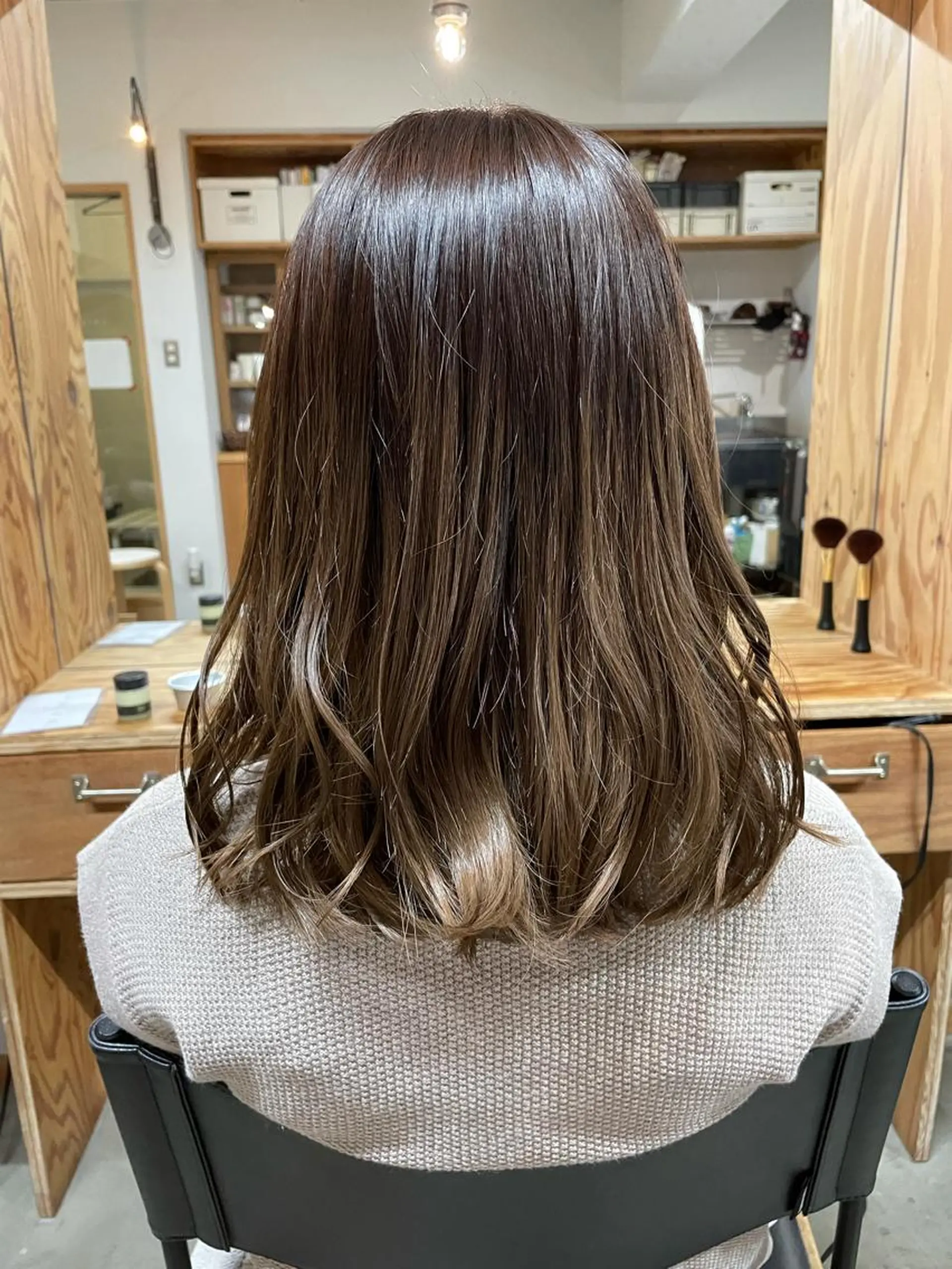 セミロング カラー パーマ ヘアアレンジ entality lit所属・暖色ボブ 🍊rikakoのヘアスタイル