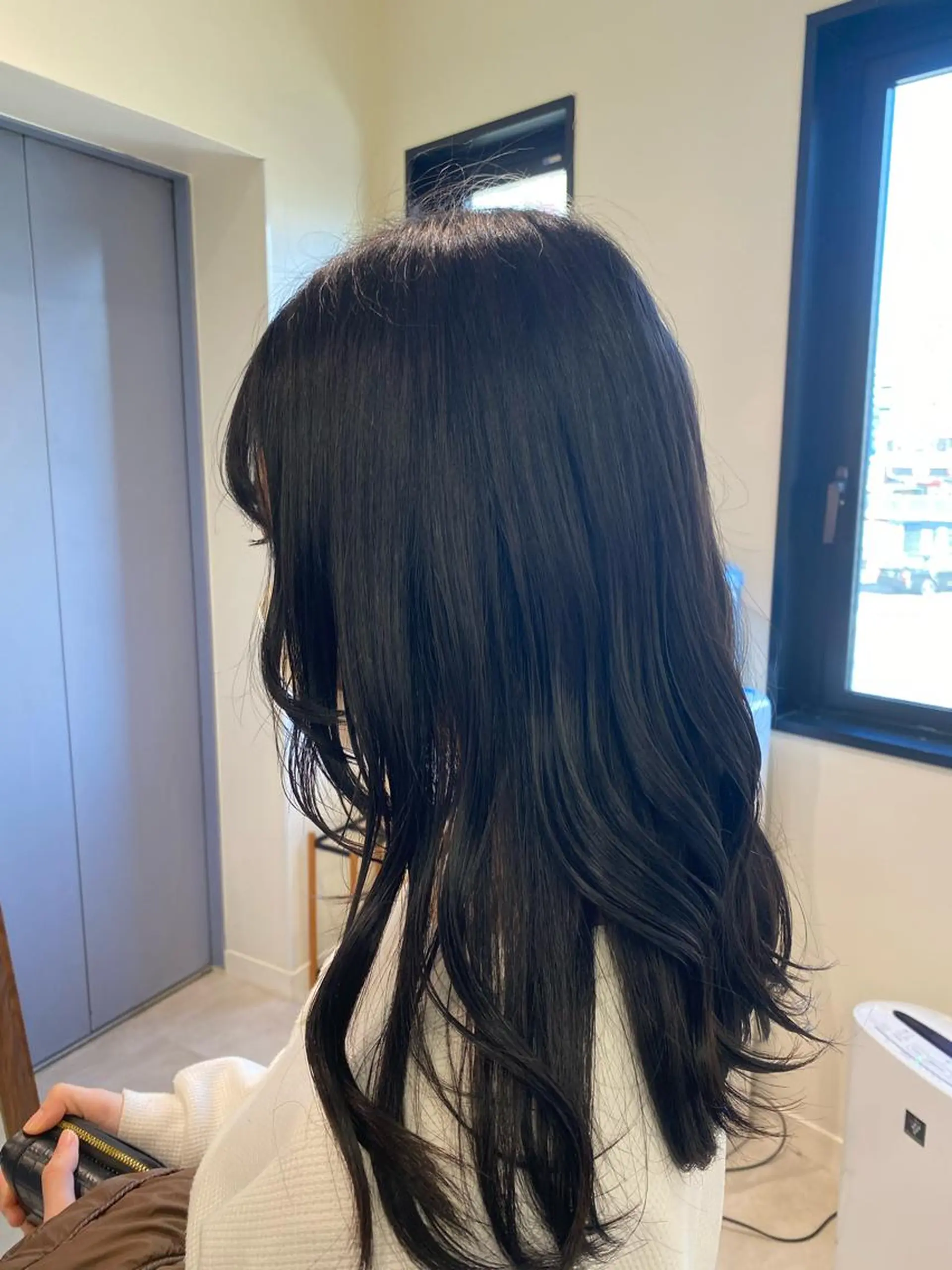 ロング カラー 黒髪 ブルーカラー ブルーブラック 暖色カラー /ヘアアレンジ/花鈴のヘアスタイル