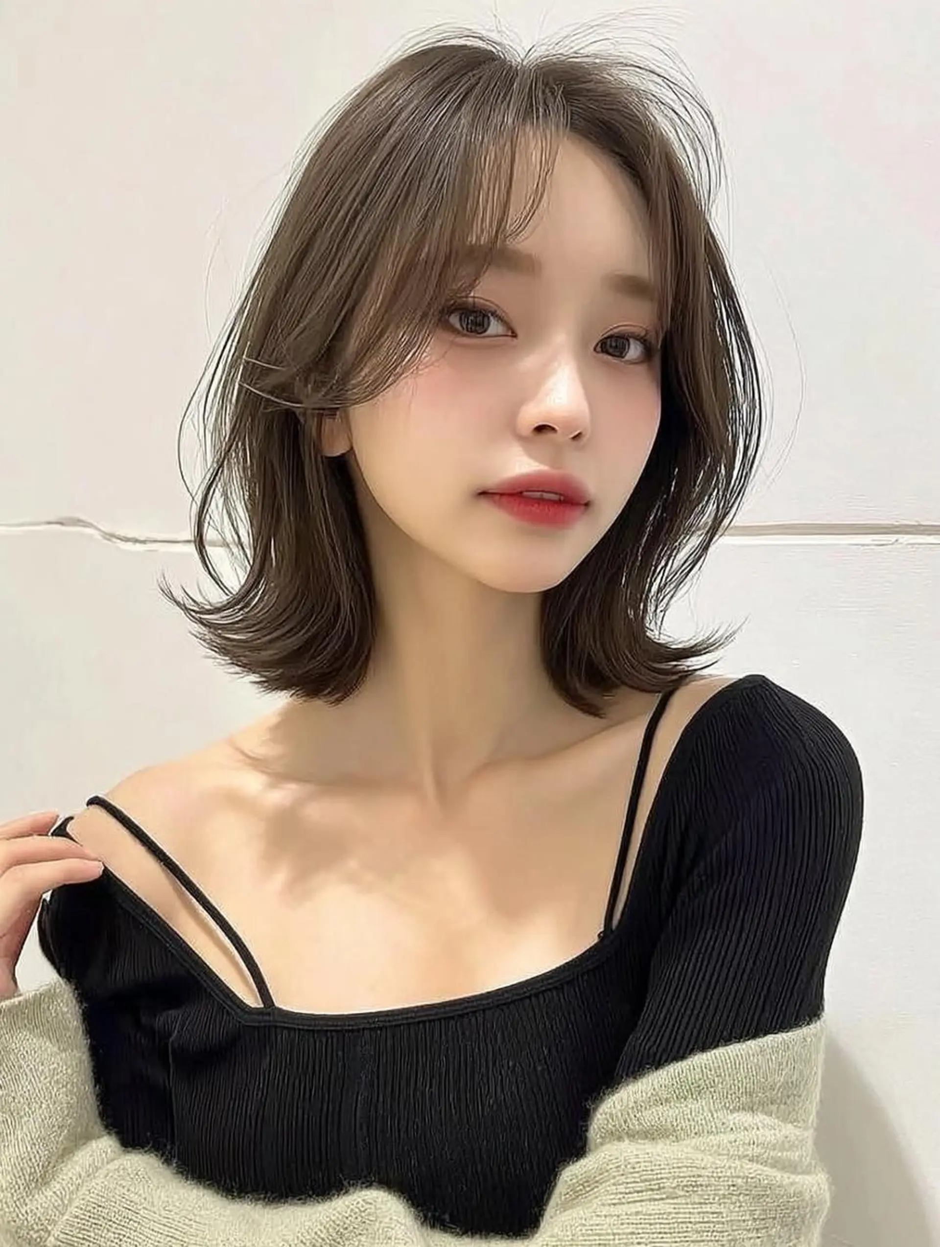 ミディアム ヘアアレンジ 髪質改善 韓国風ヘア レイヤーカット 似合わせカット シースルーバング カット ヘアカラー Ayumu /京都／西院のヘアスタイル