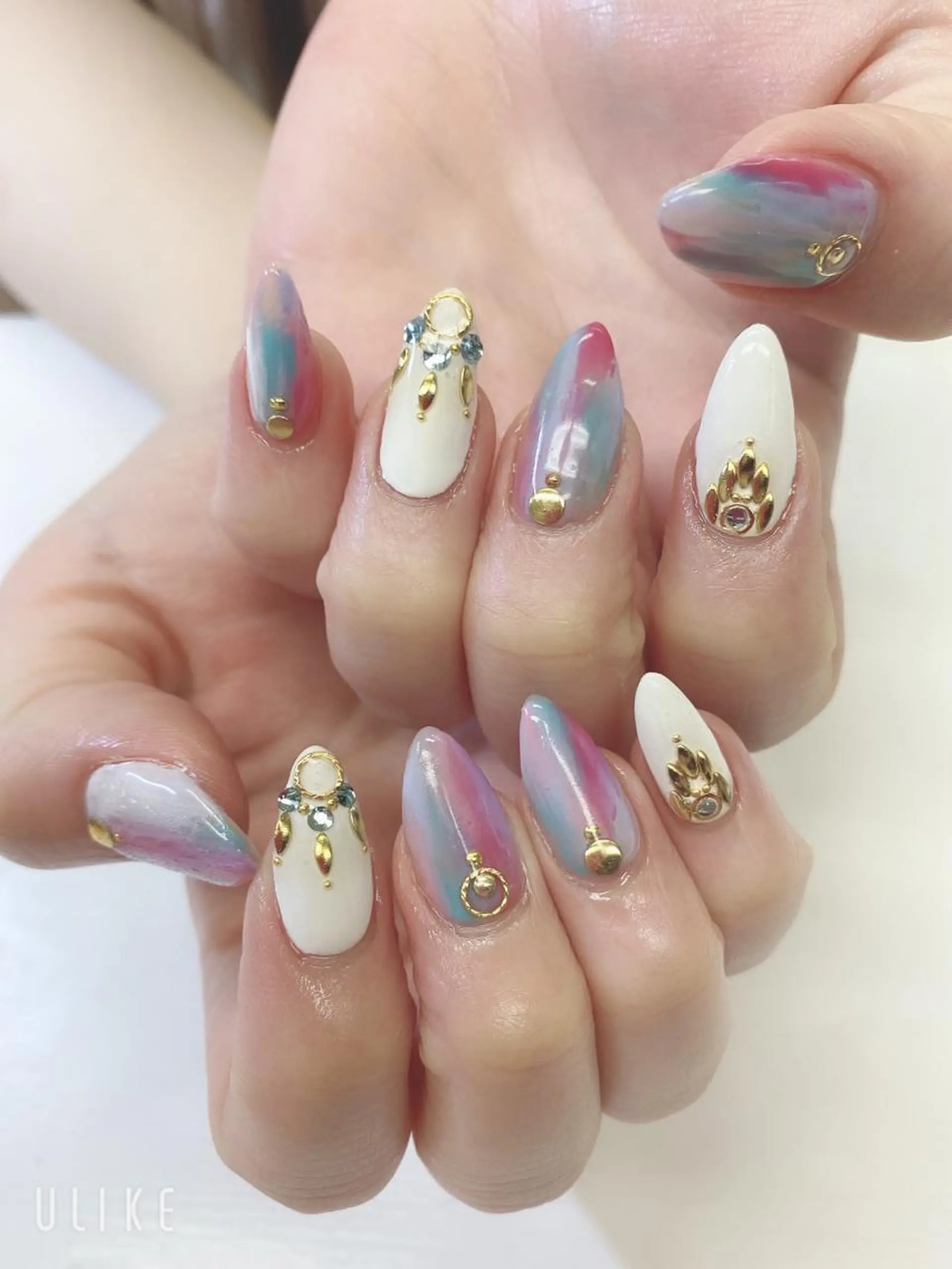 セミロング ハンドネイル JNA認定講師🌸 RIEのネイルデザイン