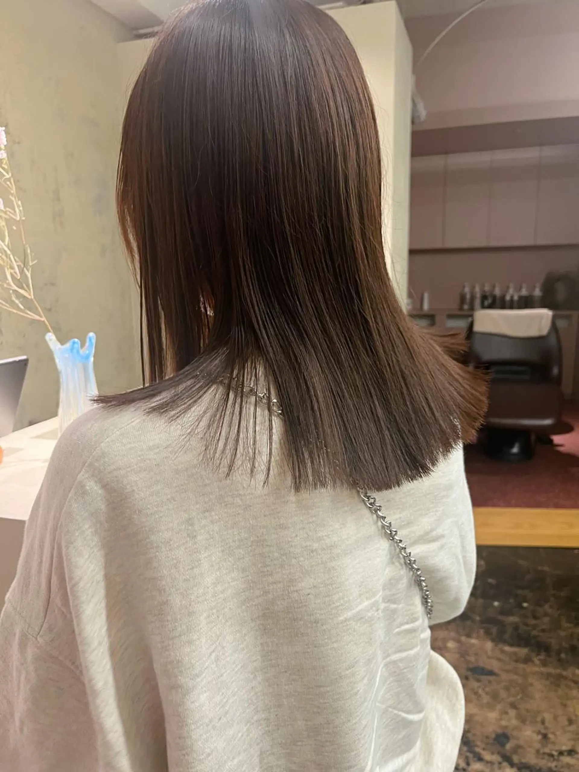 ミディアム カラー ベージュカラー ヘアカラー トリートメント 西山 紗耶香🪽 透明感カラー/ボブのヘアスタイル