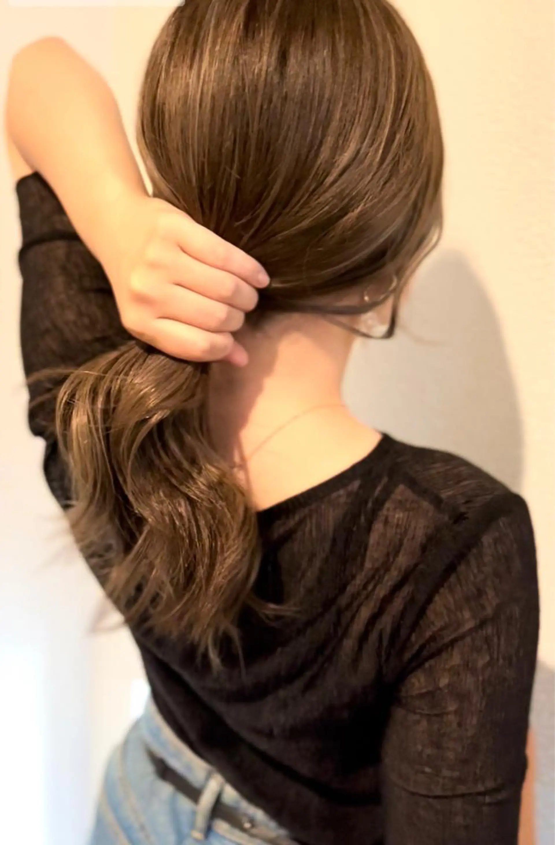 セミロング カラー Blue高槻所属・ハイライト 透明感カラー松本のヘアスタイル