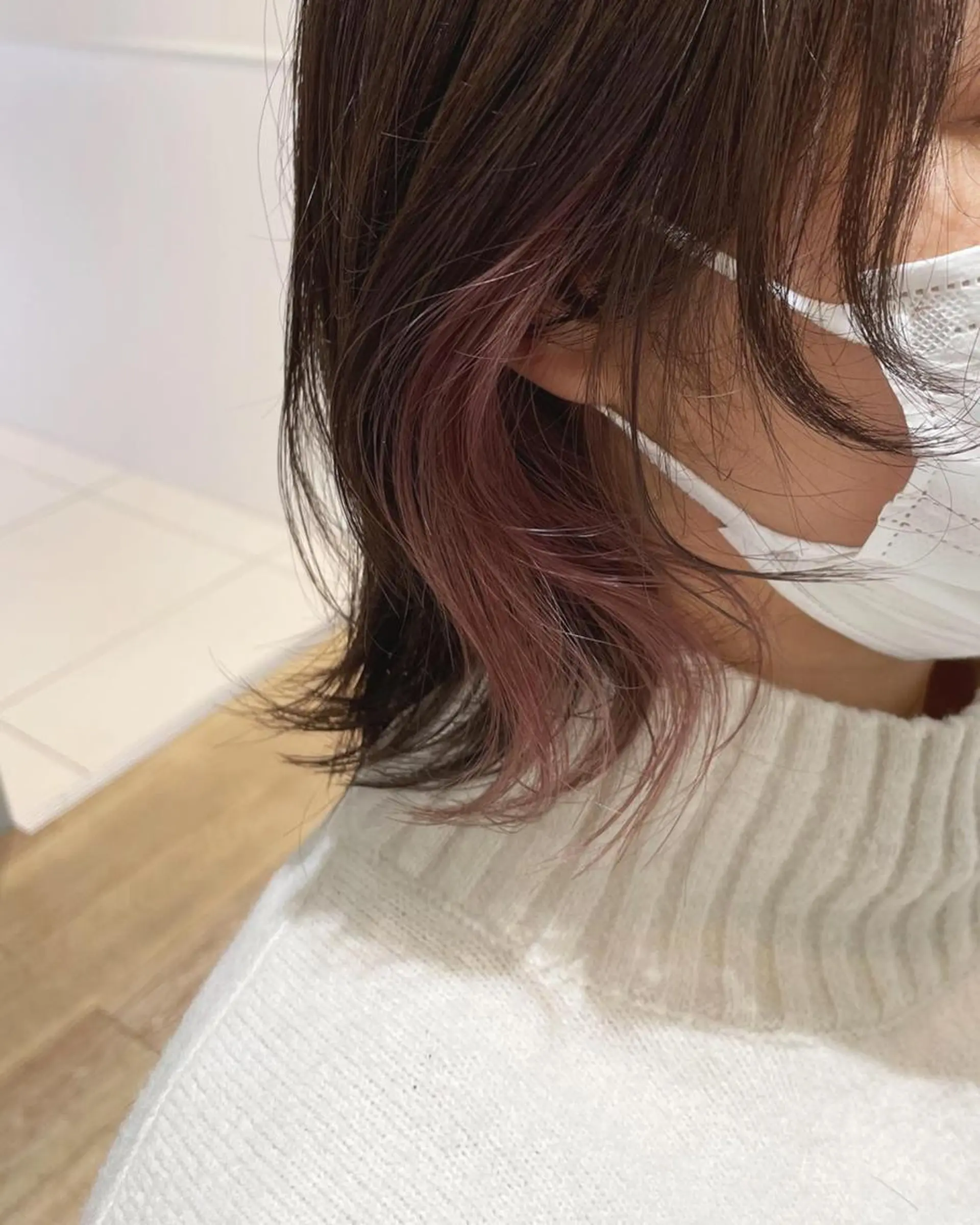 ミディアム カラー パーマ ヘアアレンジ メンズ キッズ ネイル マツエク・マツパ メンズインナーカラー イヤリングカラー インナーカラー ピンクカラー ピンクパープル 🫧垢抜けヘア🫧 SHIORIのヘアスタイル