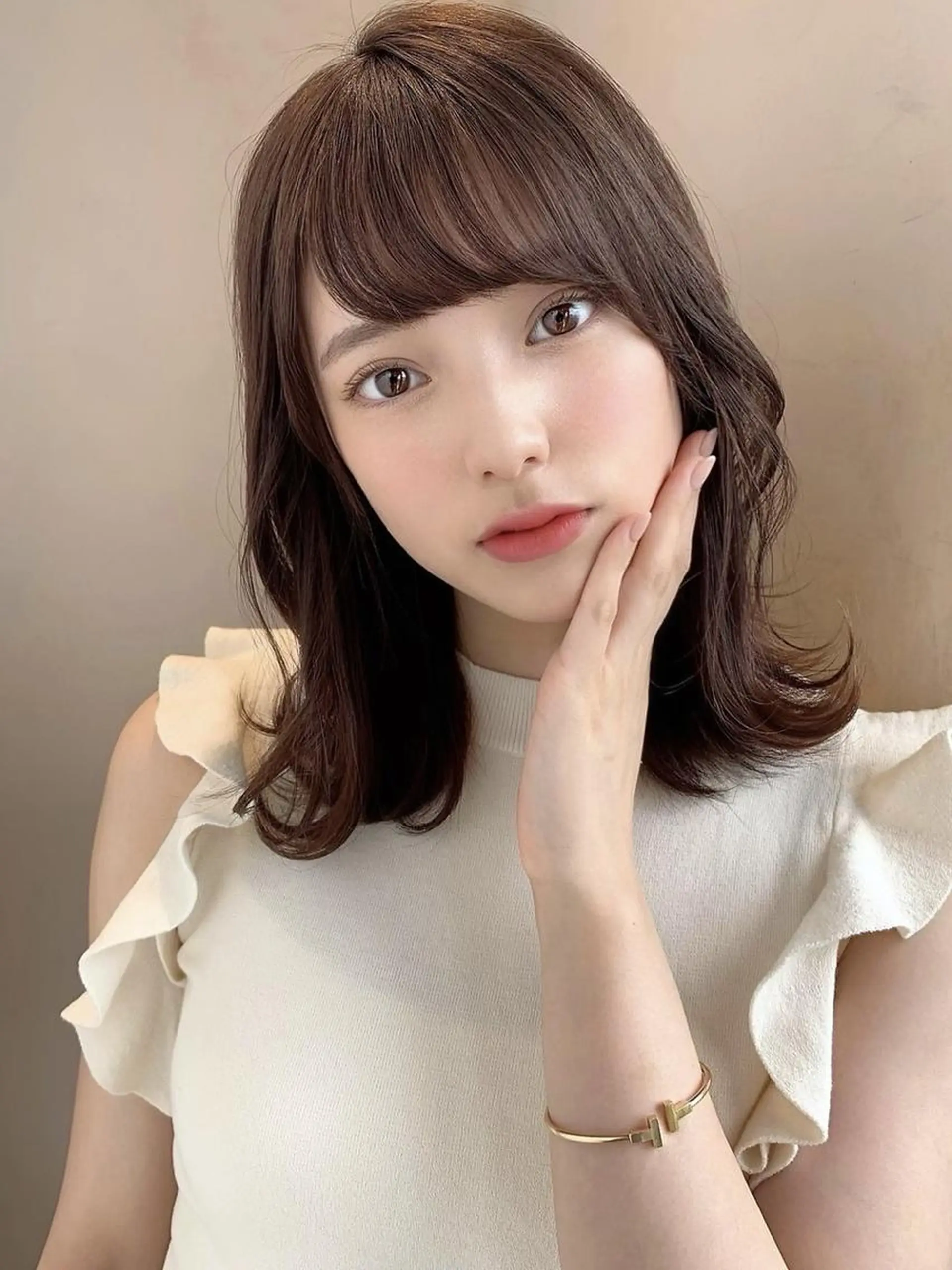 セミロング Beige＋Rr salon EBISU所属・艶感透明感カラー 🫧たけ🫧のヘアスタイル