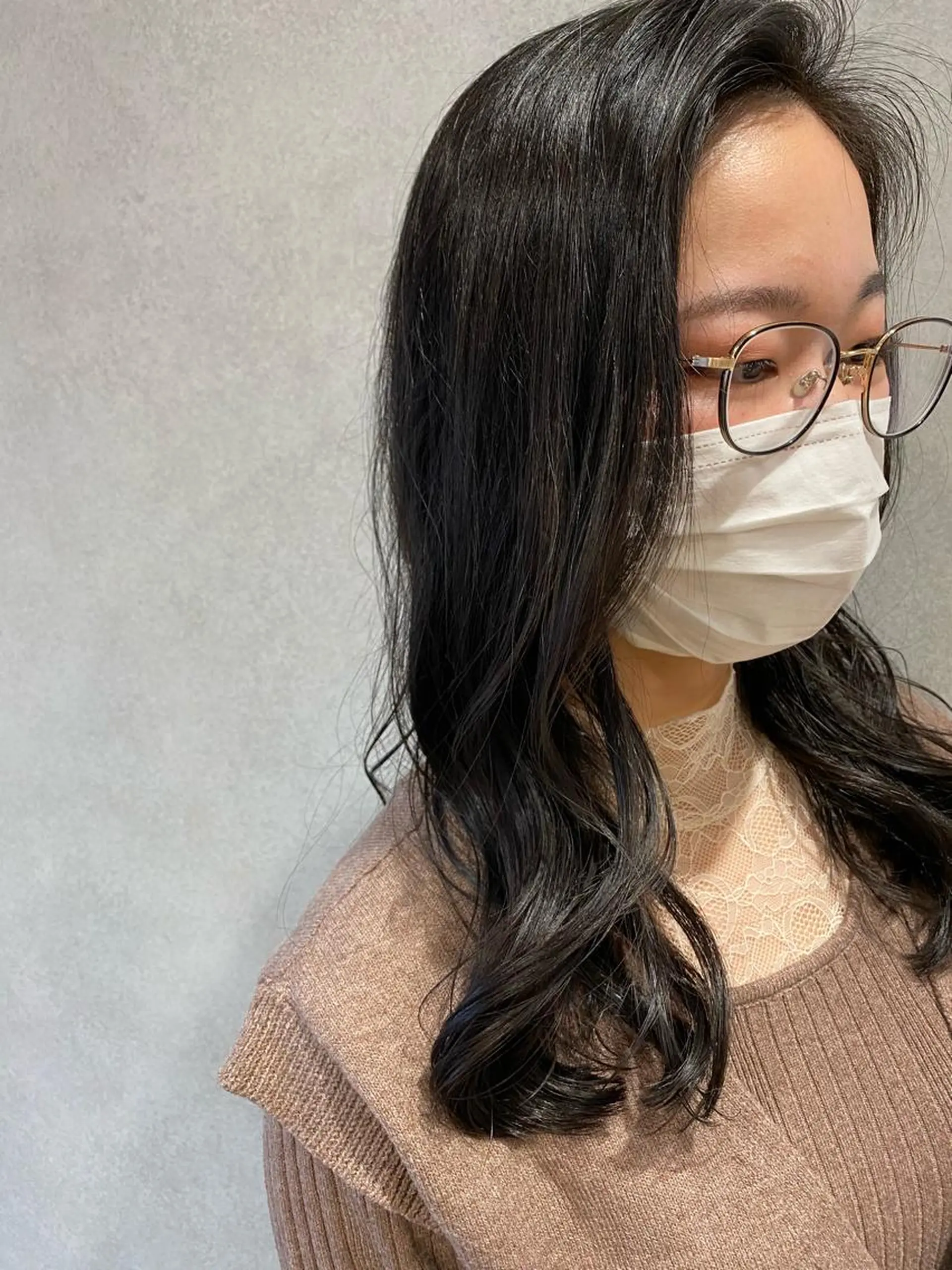 セミロング パーマ セミロングパーマ 韓国風ヘア カット ヘアカラー トリートメント 韓国hair ·͜· watanabeのヘアスタイル