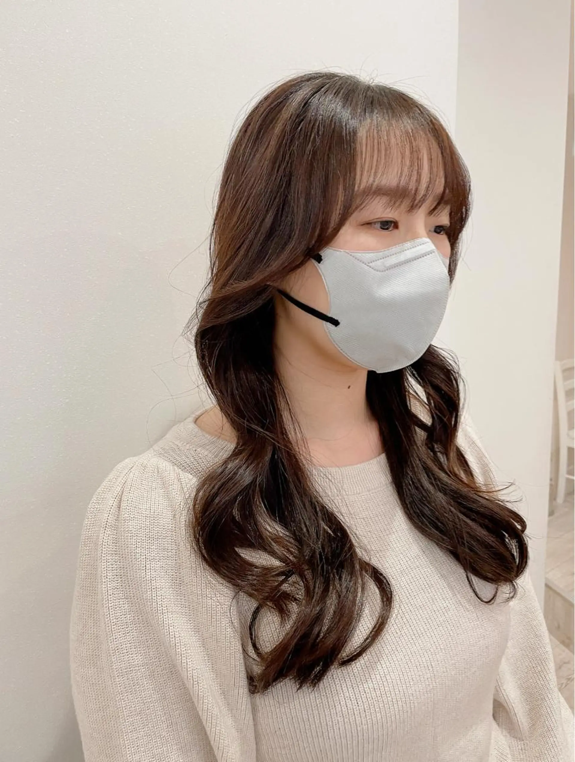 セミロング 韓国風ヘア レイヤーカット fifth天神/末廣 和也のヘアスタイル