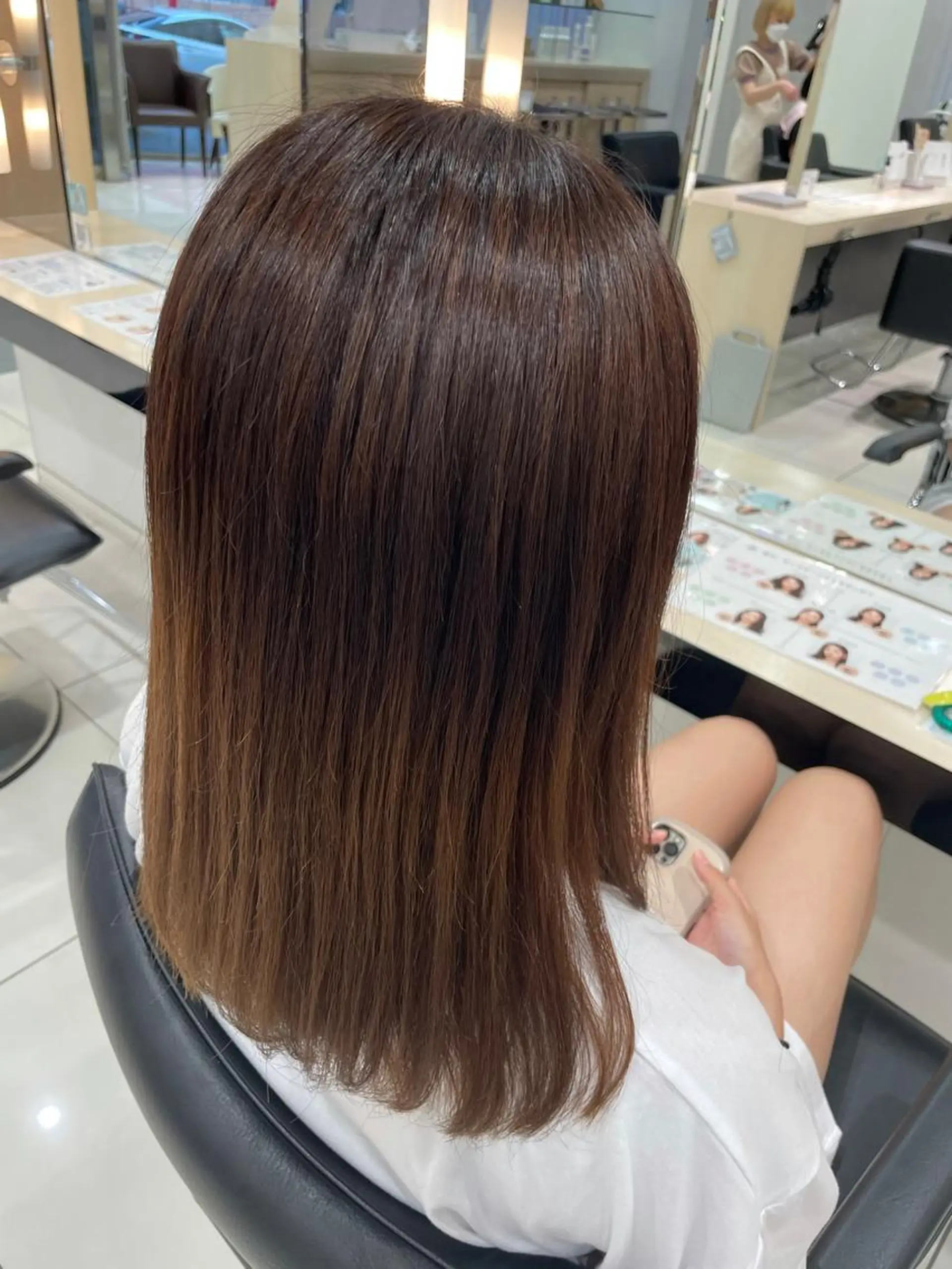 セミロング トリートメント クロスパーマ/うる艶 カラー/Kurumiのヘアスタイル