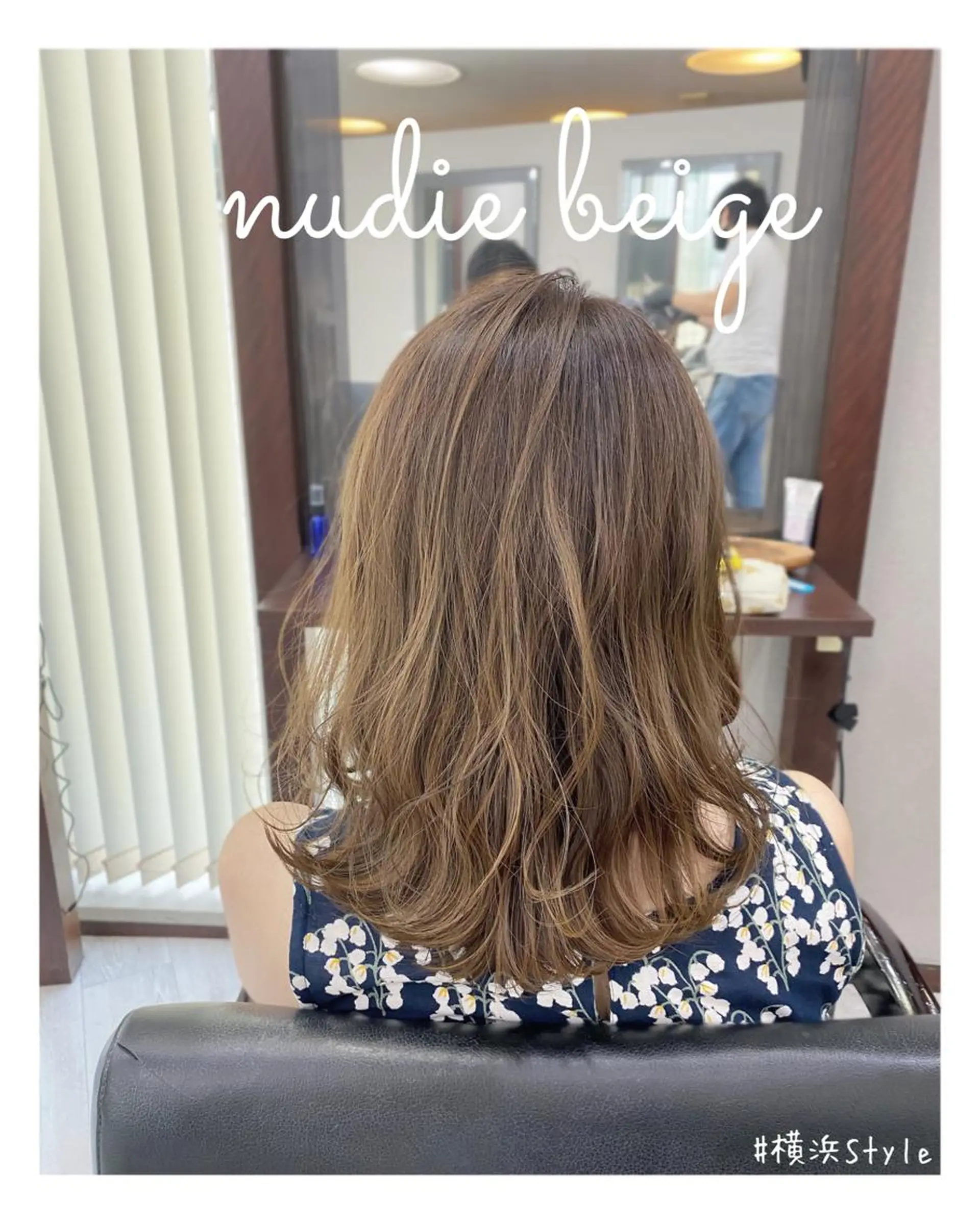 ミディアム カラー ベージュカラー ブリーチ ブリーチなしカラー ヌーディベージュ cocoru所属・＊横浜駅＊ 金子 誠也のヘアスタイル