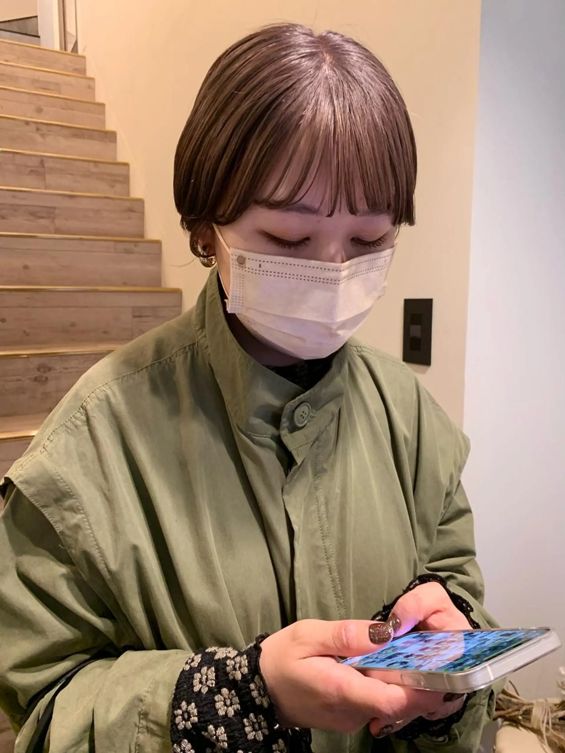 ショート カラー メンズ ラベンダーカラー ラベンダーピンク ピンクカラー ヘアカラー 落合希 Olivebeigeのヘアスタイル