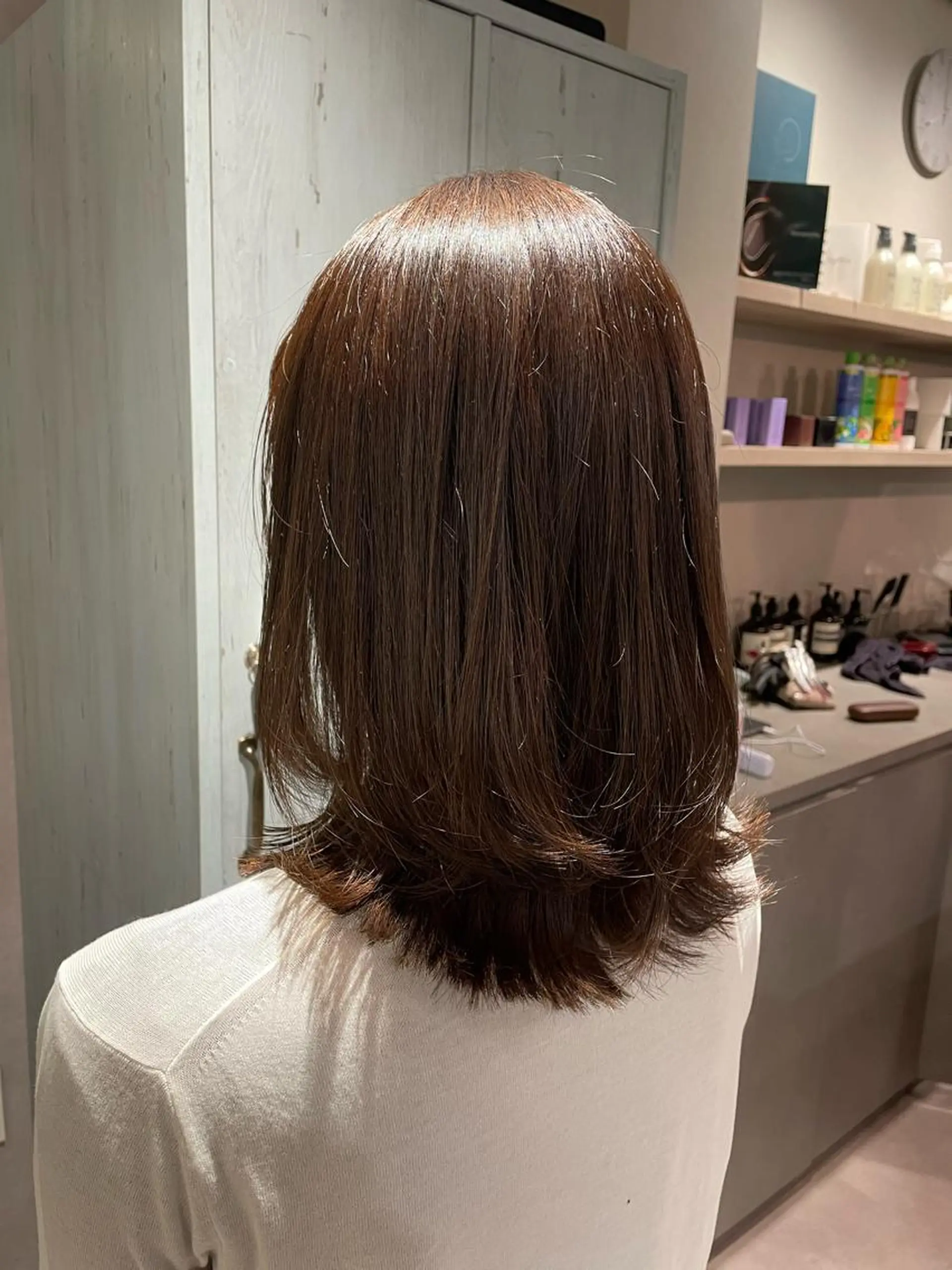 ミディアム カラー アッシュ ブリーチ ケアブリーチ ショコラグレージュ ダークアッシュ 韓国風/オシャレ /縮毛矯正/滝口琴未のヘアスタイル