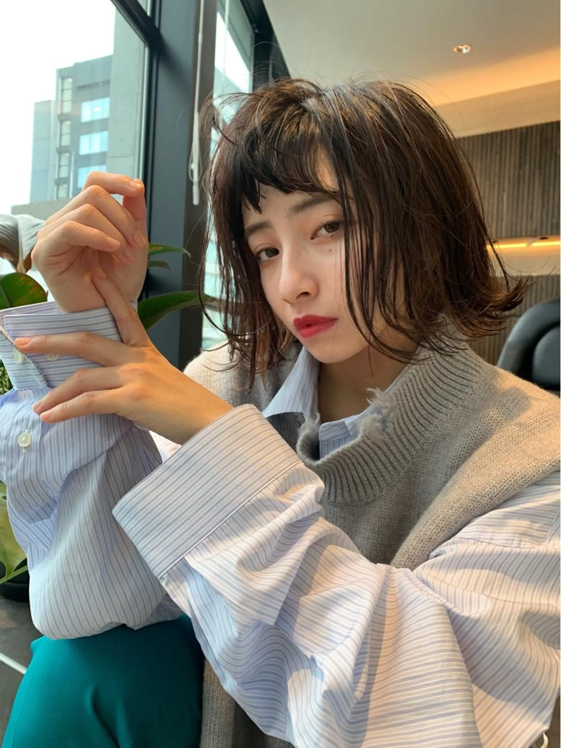 ミディアム カラー カット ヘアカラー トリートメント 🉐レイヤー/塩見 弘樹🉐渋谷のヘアスタイル