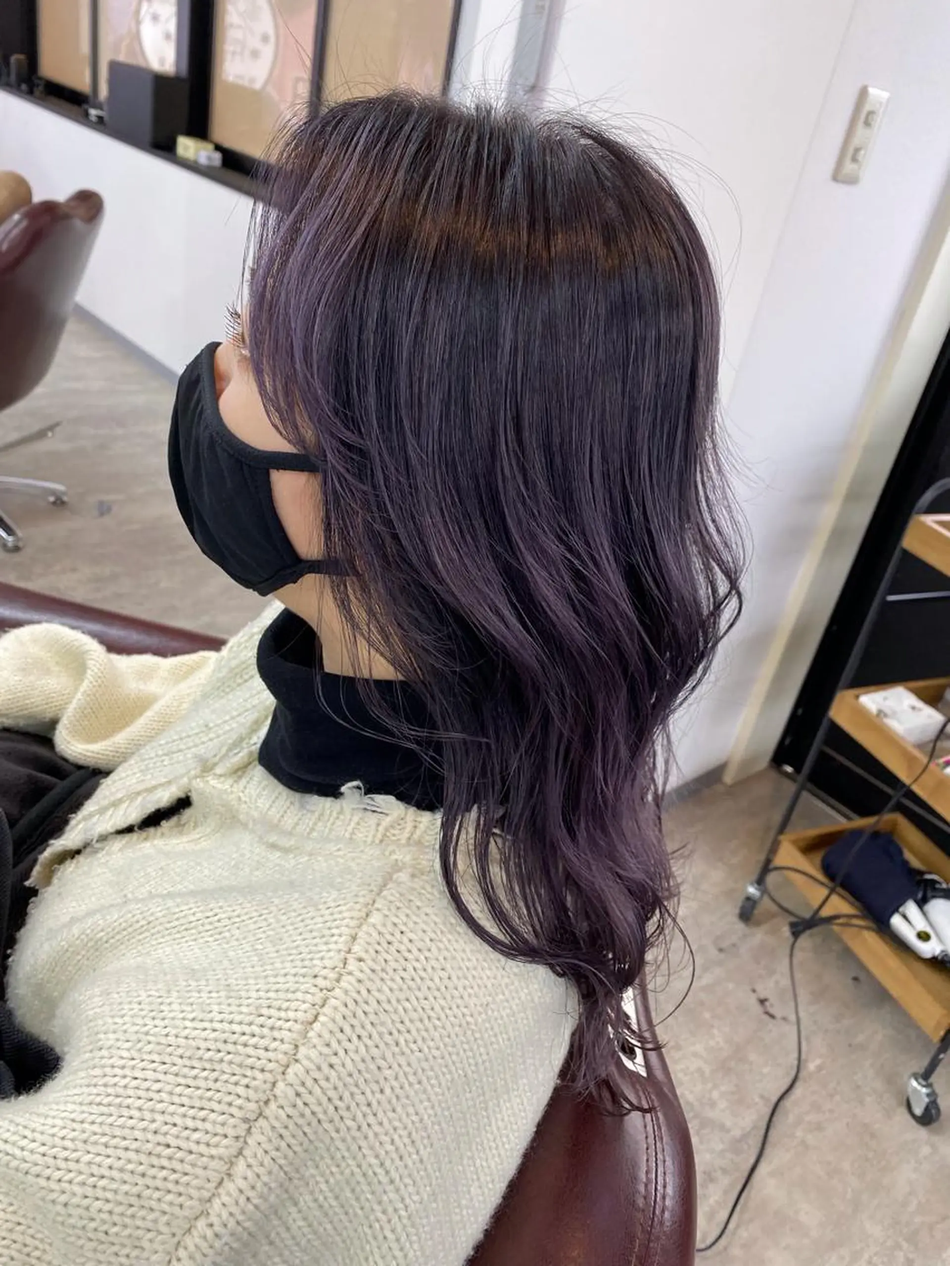 セミロング カラー バレイヤージュ バイオレットカラー レイヤーカット 🌙磯野 風香🌙 ReCharme新保のヘアスタイル