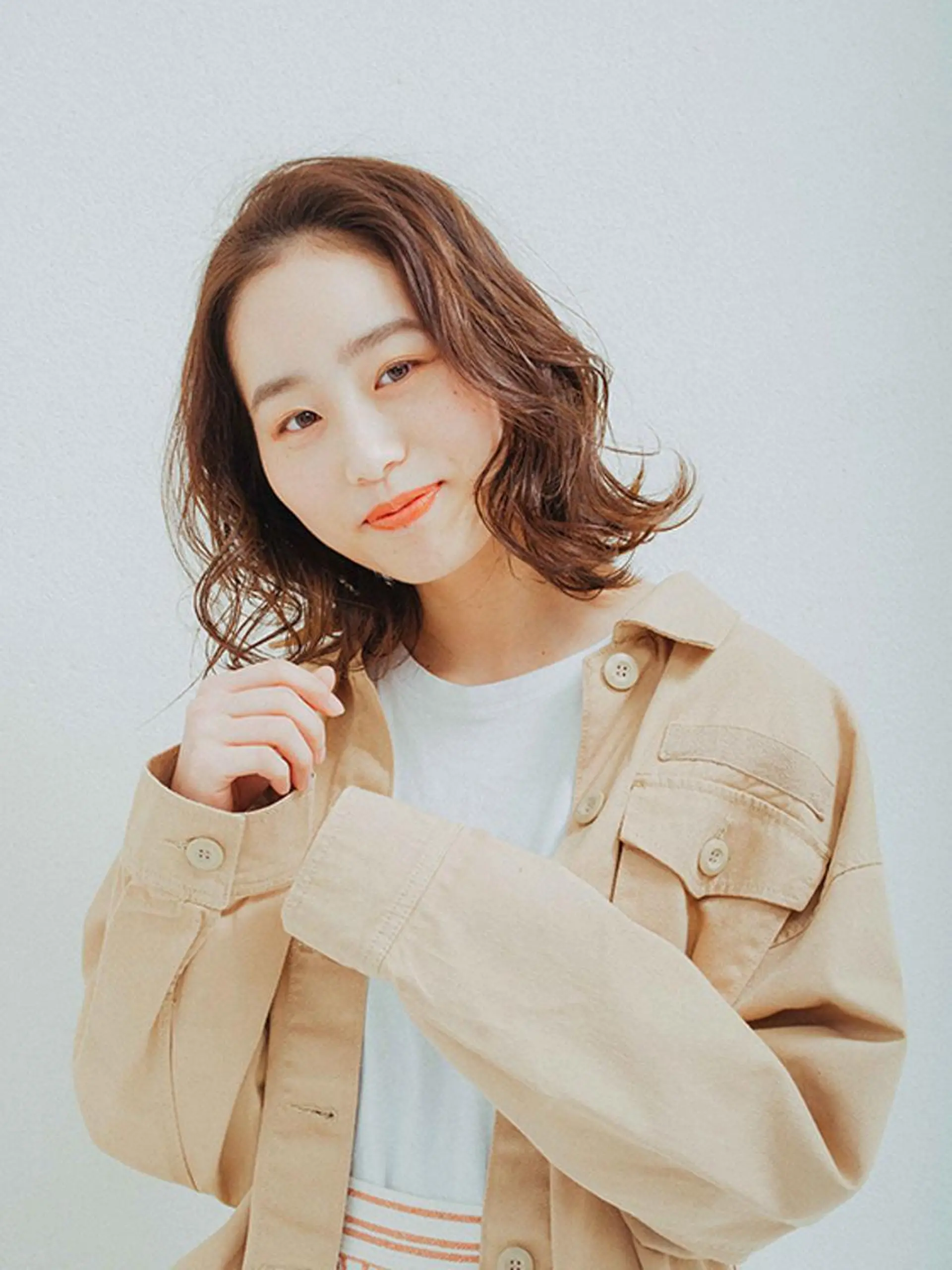 ミディアム 🌟髪質改善ケアカラ ー美髪縮毛矯正y🌟のヘアスタイル