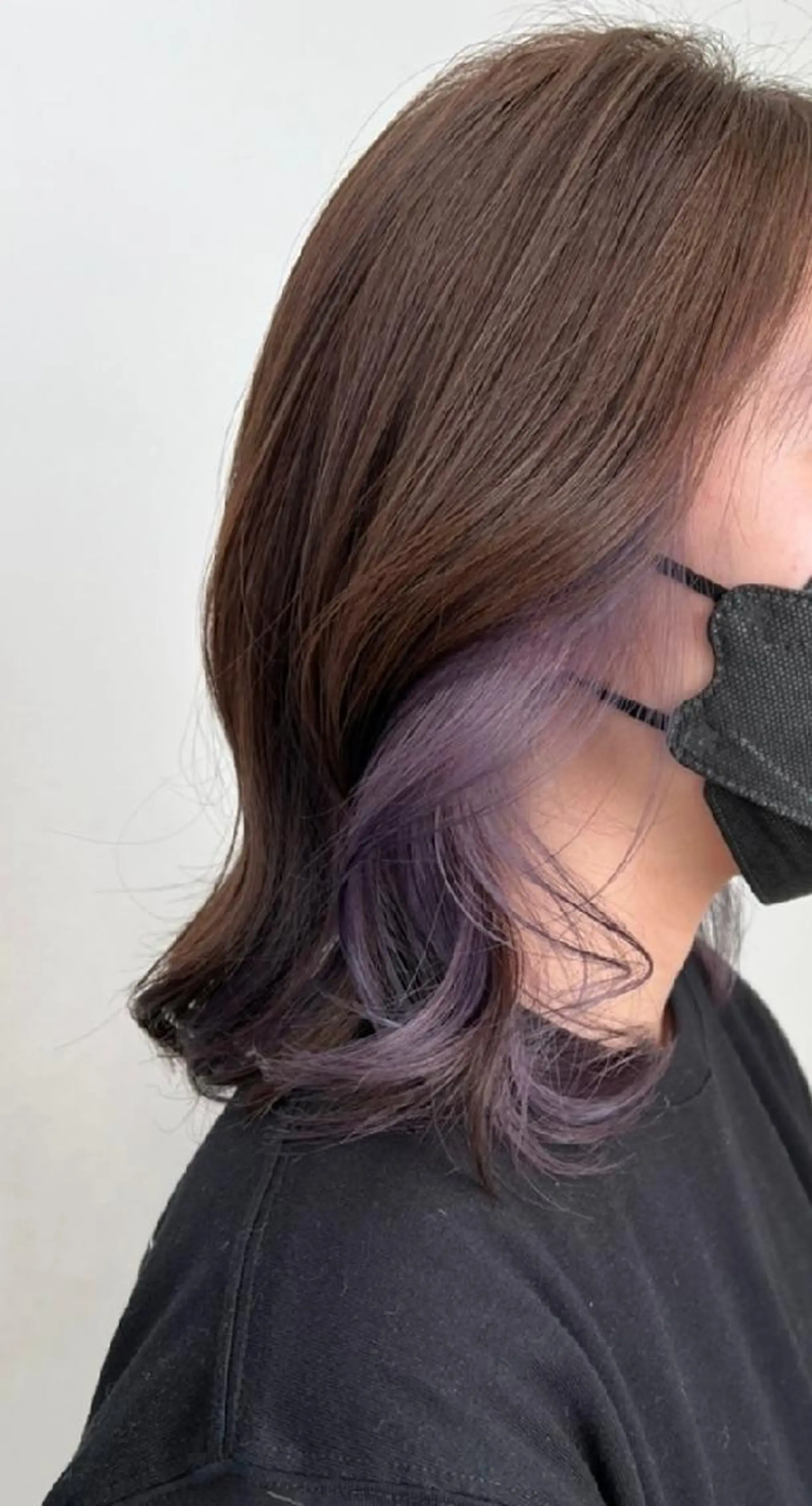 ミディアム カラー ブルーカラー ブルーバイオレット インナーカラー バイオレットカラー カット ヘアカラー sepiage trois所属・酒井 亜希のヘアスタイル