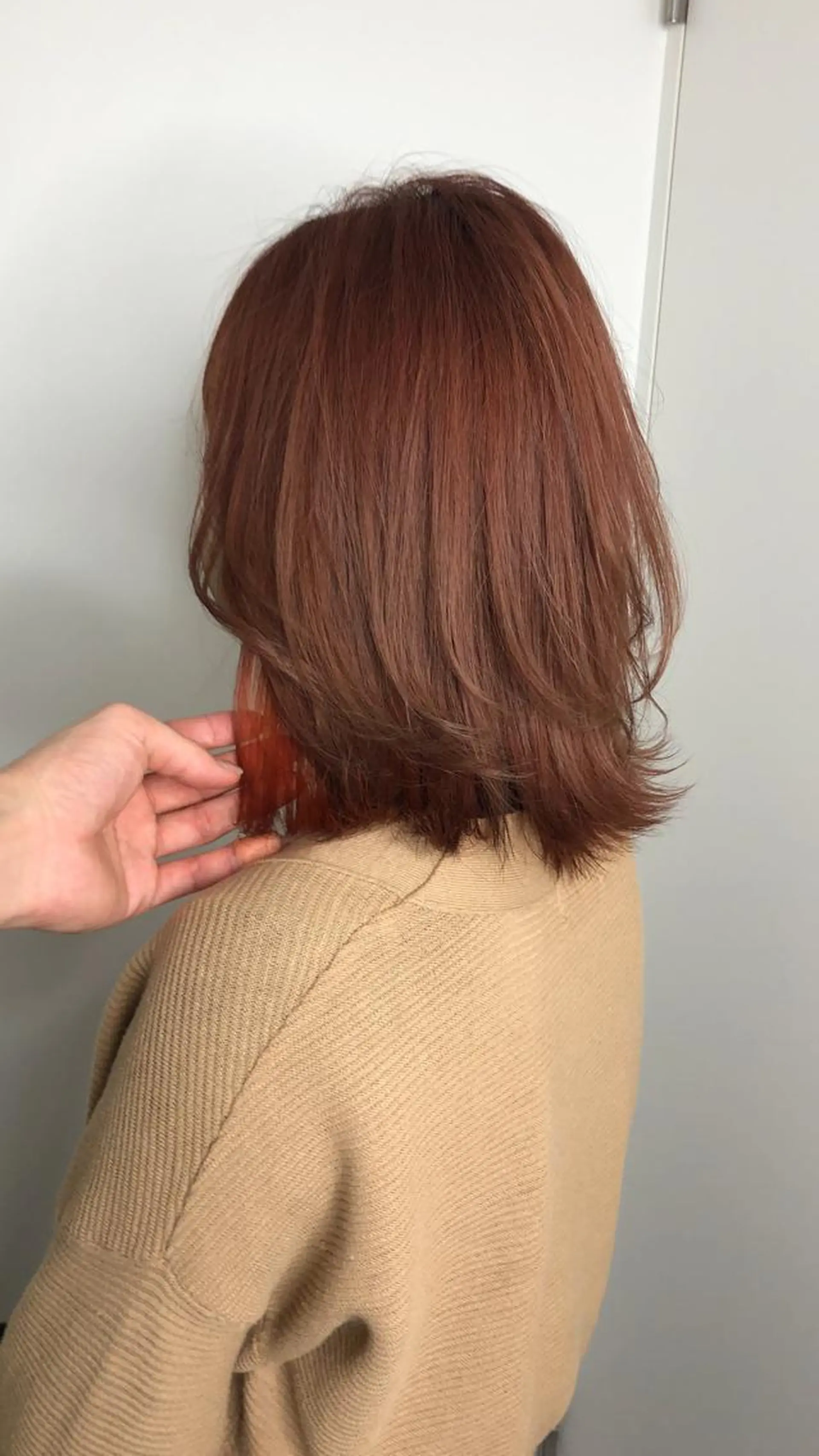 ミディアム カラー ブリーチ オレンジ ピンクカラー wカラー 指名No1かけるのヘアスタイル