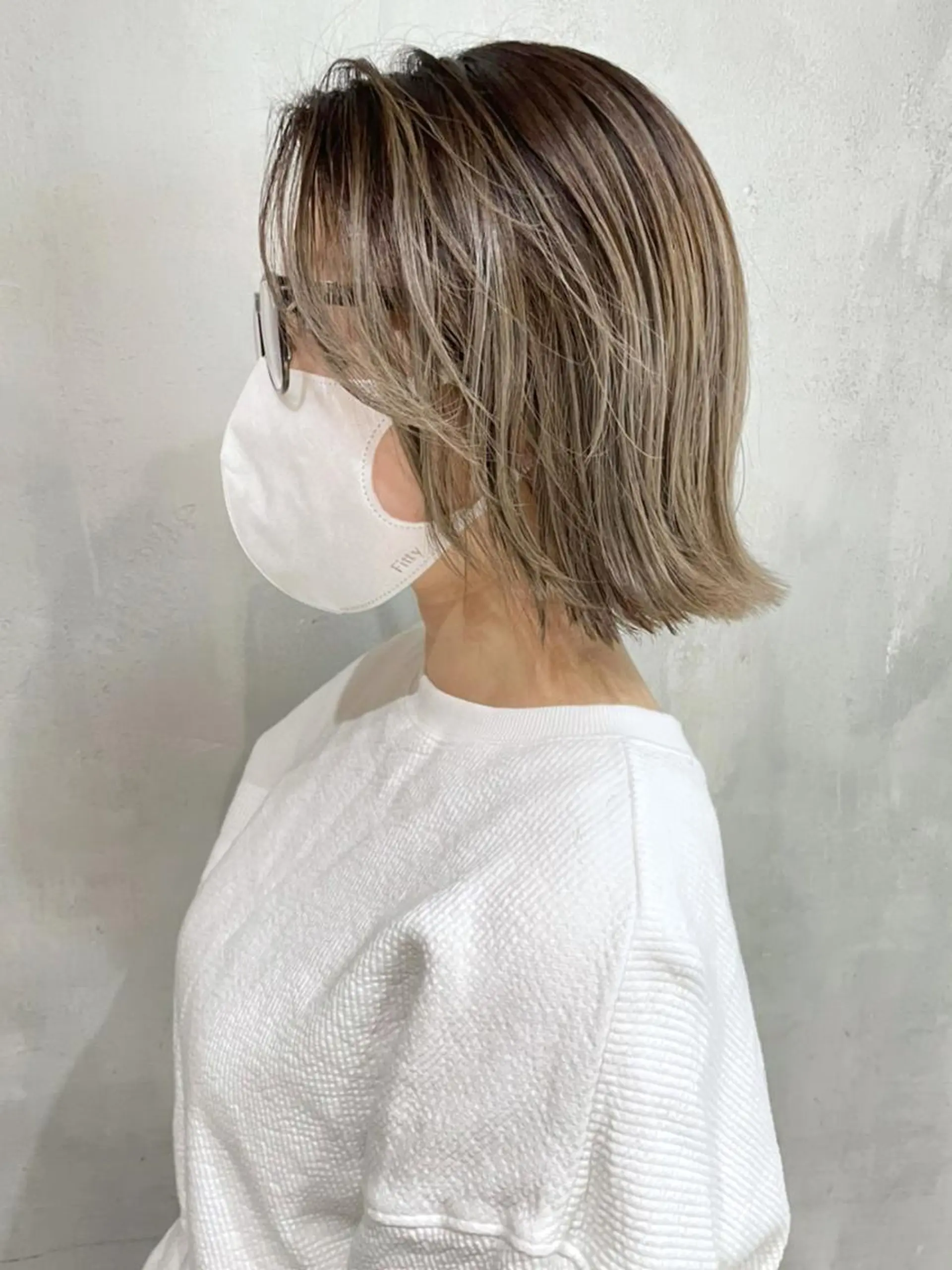 カラー パーマ ヘアアレンジ アッシュ ベージュカラー ボブ カット ヘアカラー トリートメント ITbyALBUM 松戸のヘアスタイル