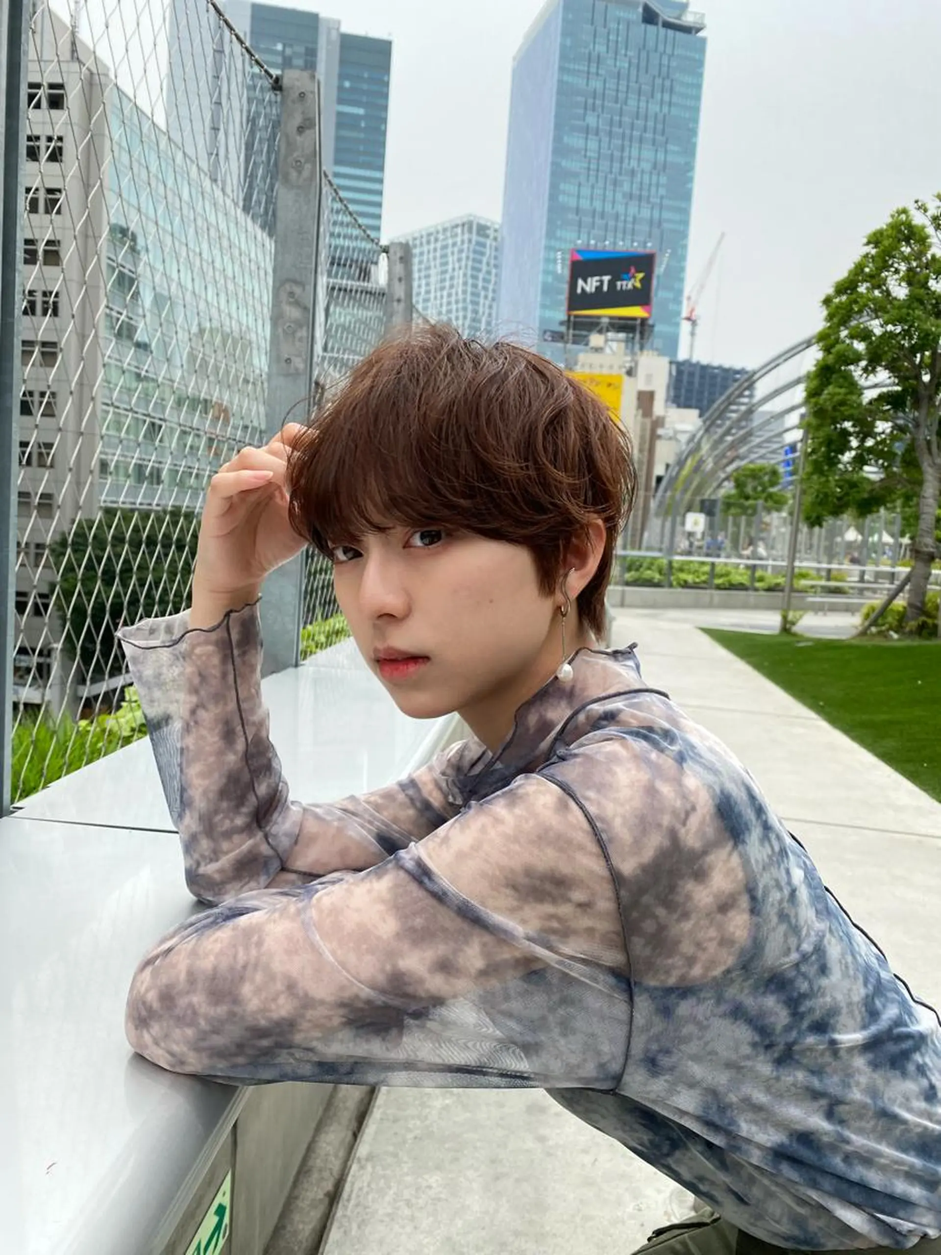 ミディアム ヘアカラー トリートメント 骨格診断で絶対可愛い ✨丸みショート✨凌弥のヘアスタイル