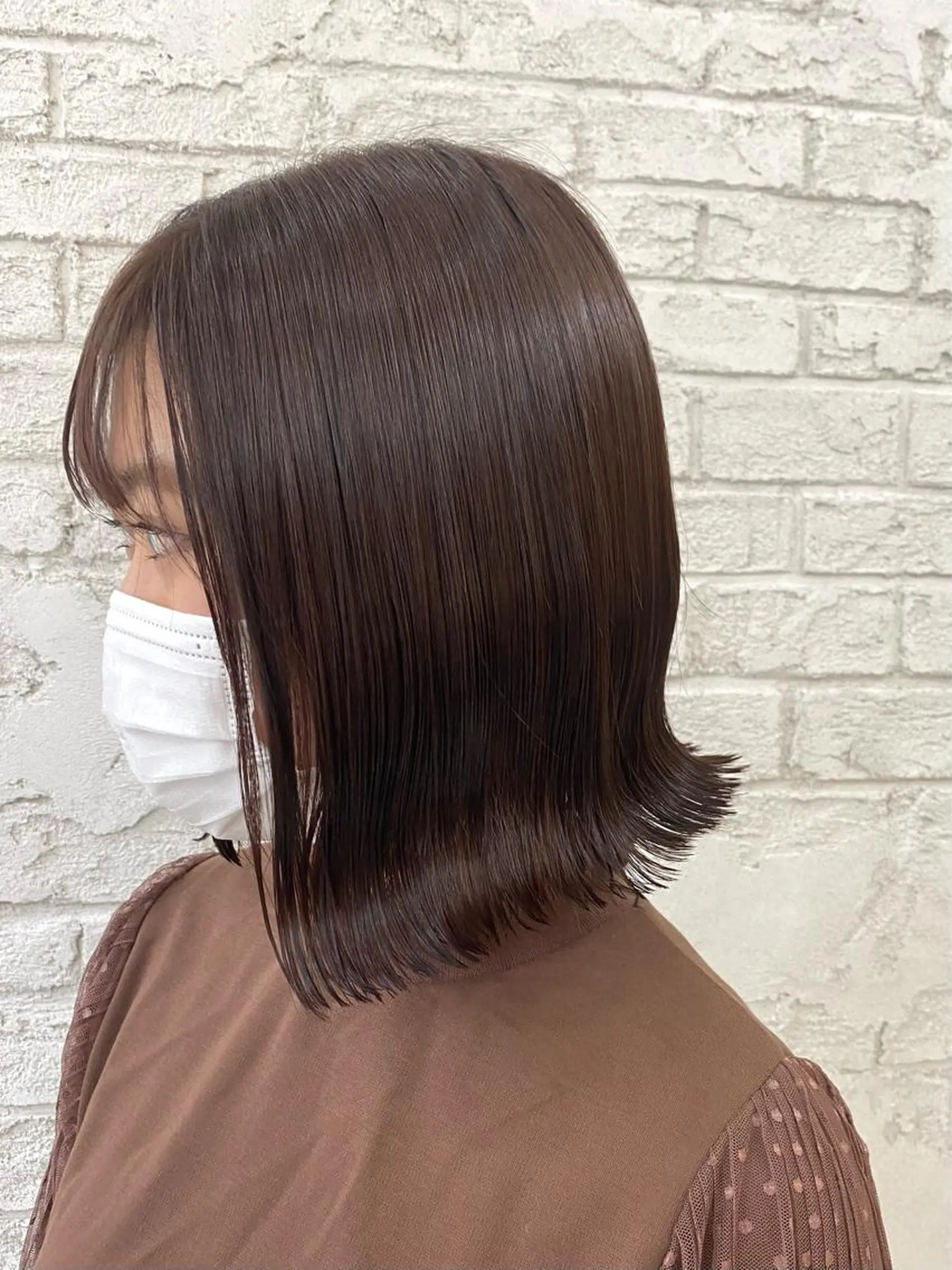 ミディアム カラー ヘアアレンジ 切りっぱなしボブ ブラウンカラー 透明感カラー マロンブラウン ボブ カット ヘアカラー トリートメント Eleanor池袋東口2nd所属・池袋/韓国レイヤー 💗🐇amiのヘアスタイル