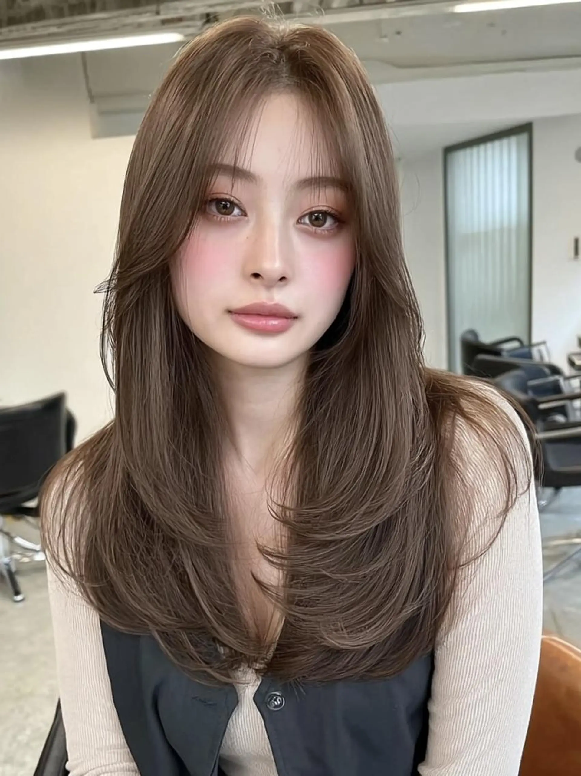 ロング 髪質改善 縮毛矯正 トリートメント 酸熱トリートメント カット ヘアカラー 絹髪矯正/艶カラー /透明感/石田桃子のヘアスタイル