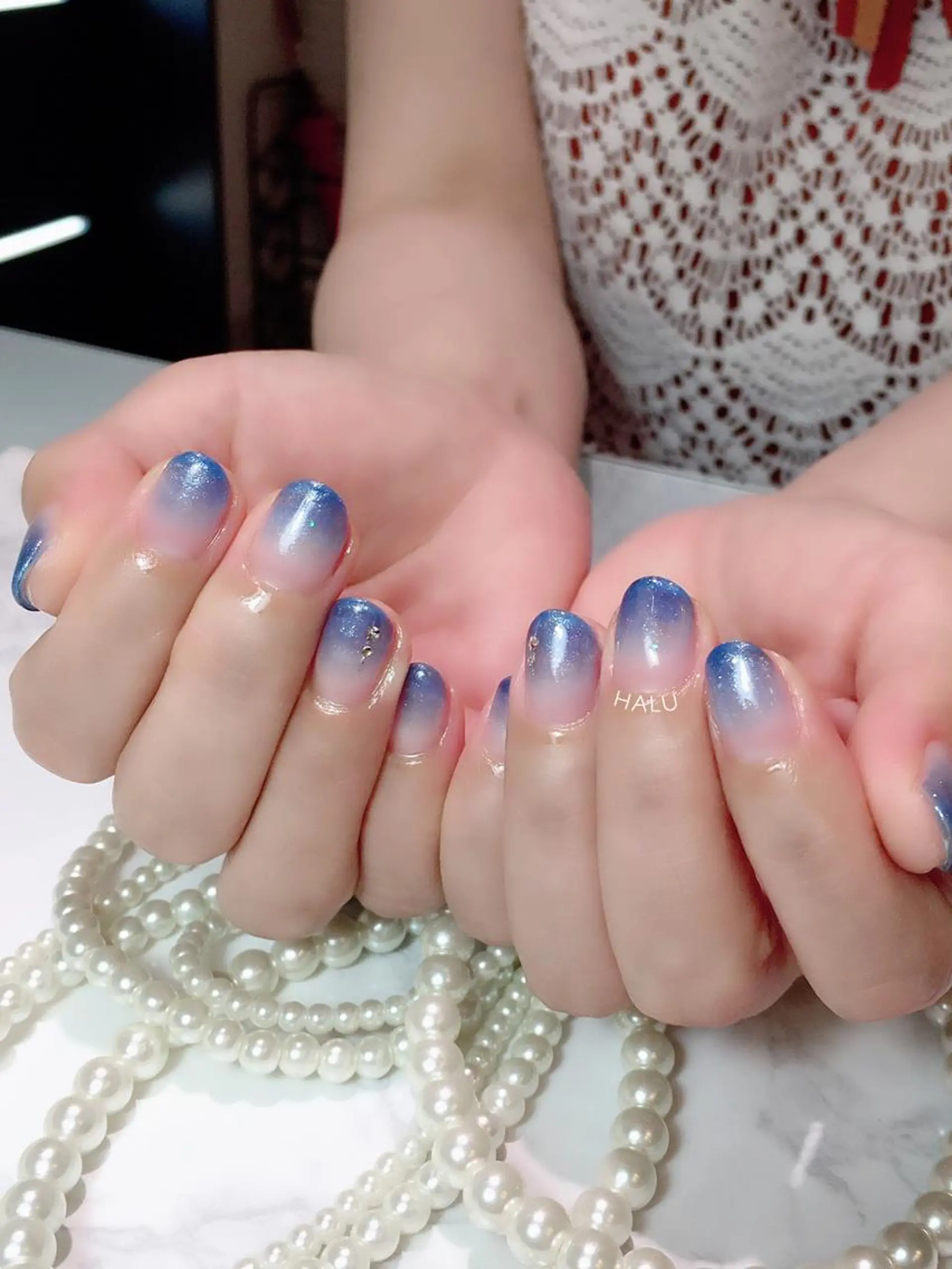 ネイル ブルー HALU ハルのネイルデザイン