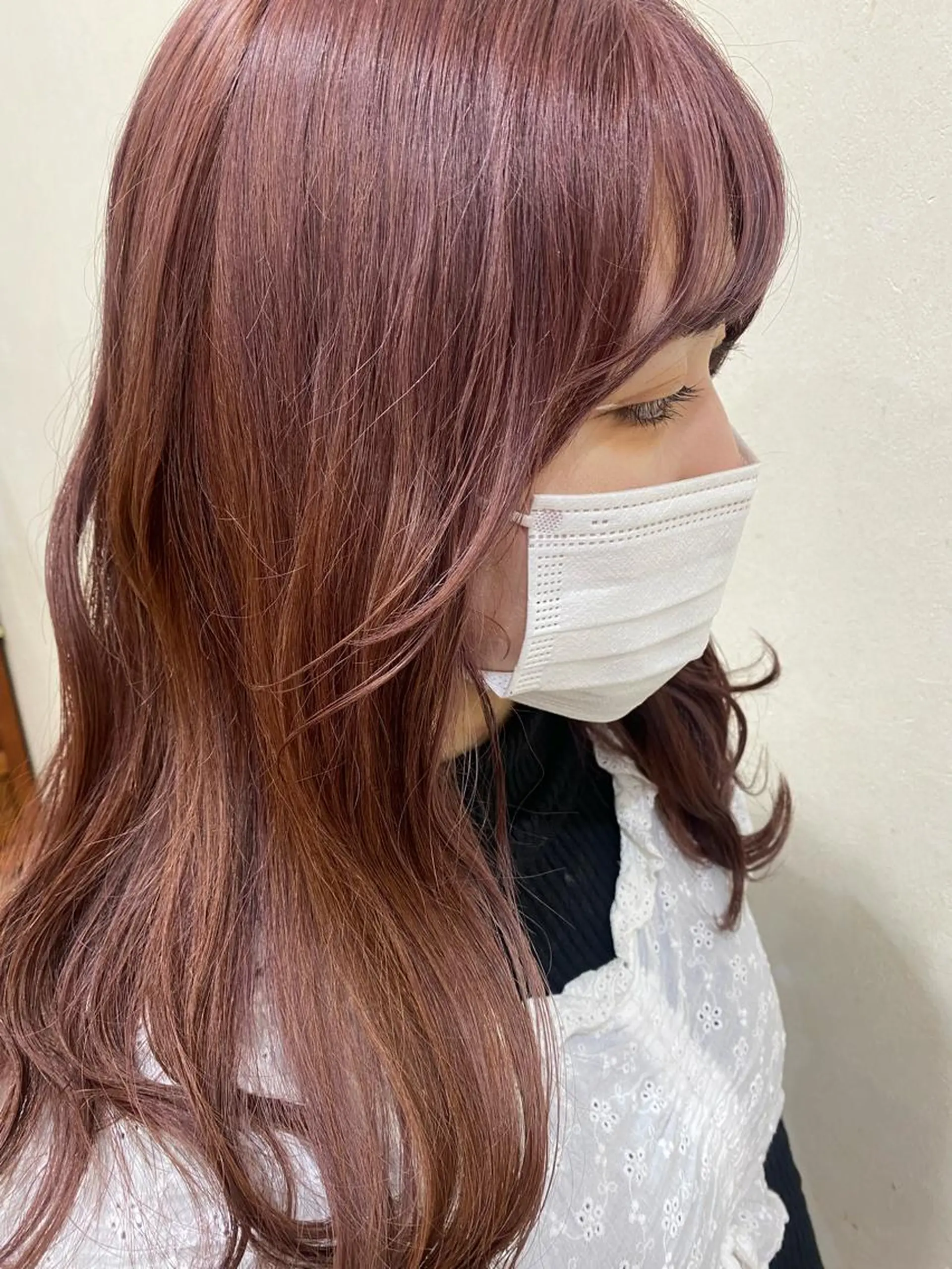 ロング カラー ピンクカラー 郡山駅前美容室 Hair Life Hana&Co (ヘアーライフハナコ)所属・MᗩïＫᗩ 郡山駅ua/マツパのマツエク・マツパデザイン