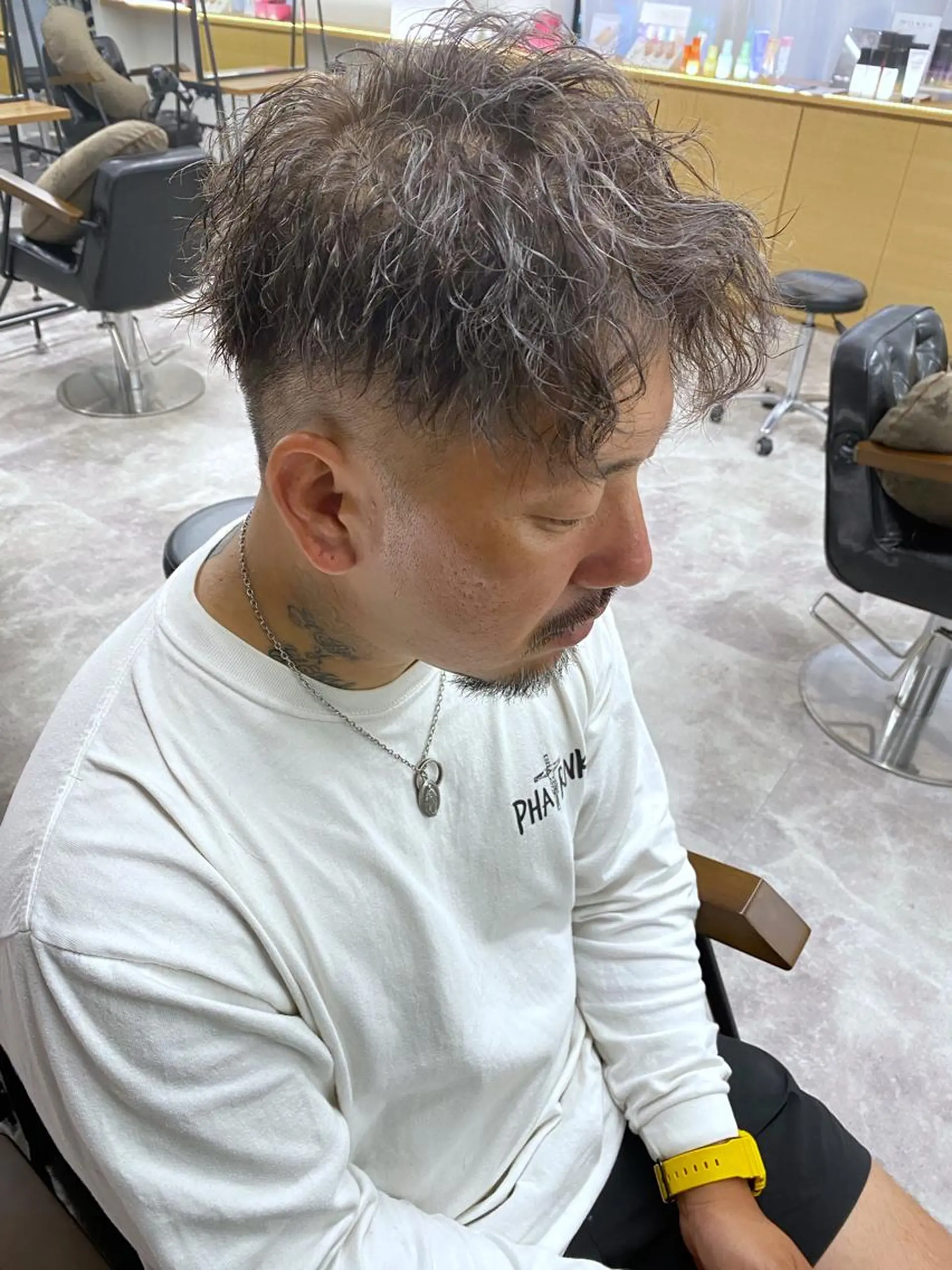 カラー パーマ メンズ メンズメッシュ メッシュ カット パーマ Emitas.柳通り店所属・山﨑 大暉【ダブルカラー】のヘアスタイル