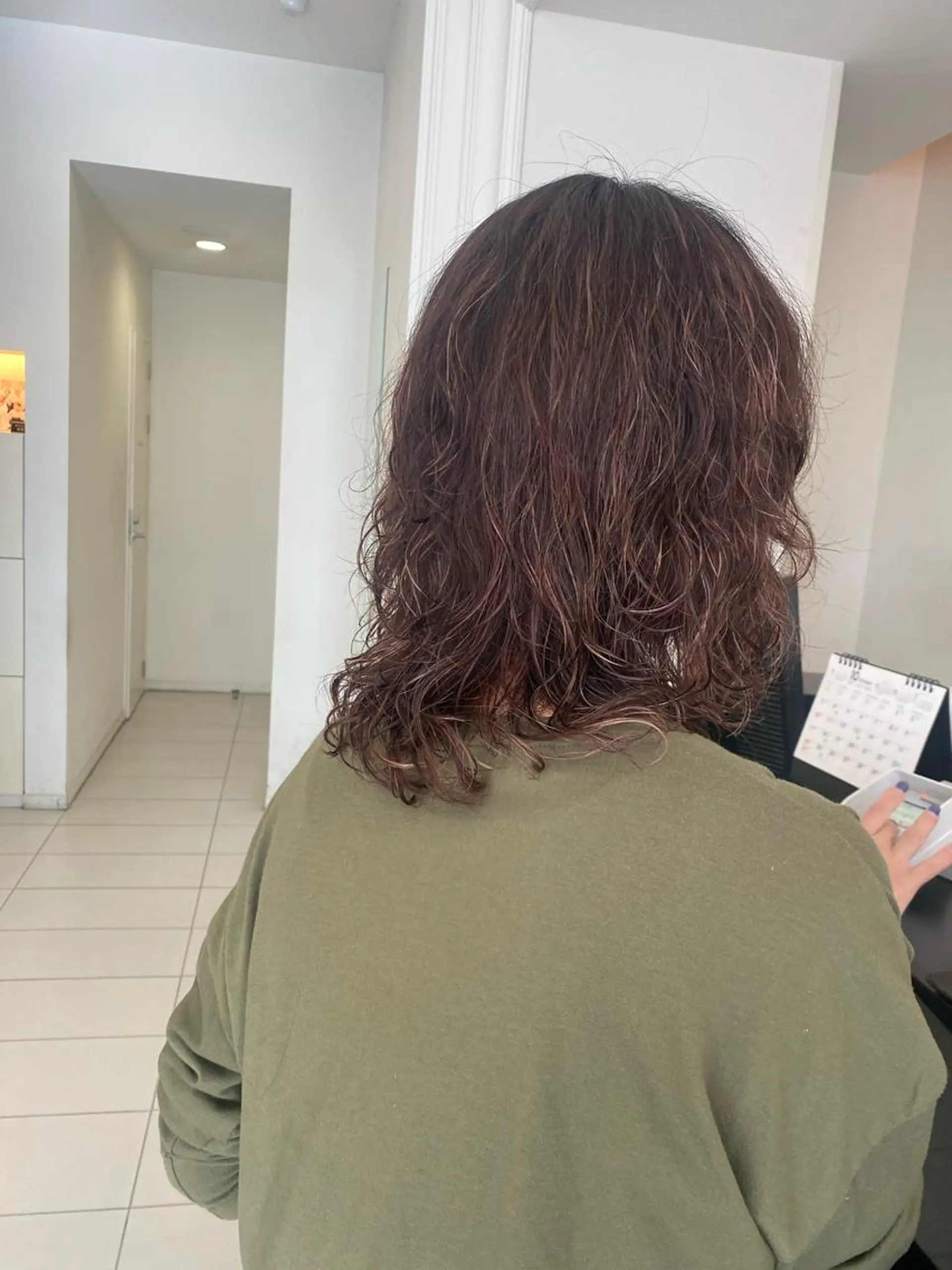 セミロング パーマ セミロングパーマ カット パーマ 佃 知南のヘアスタイル